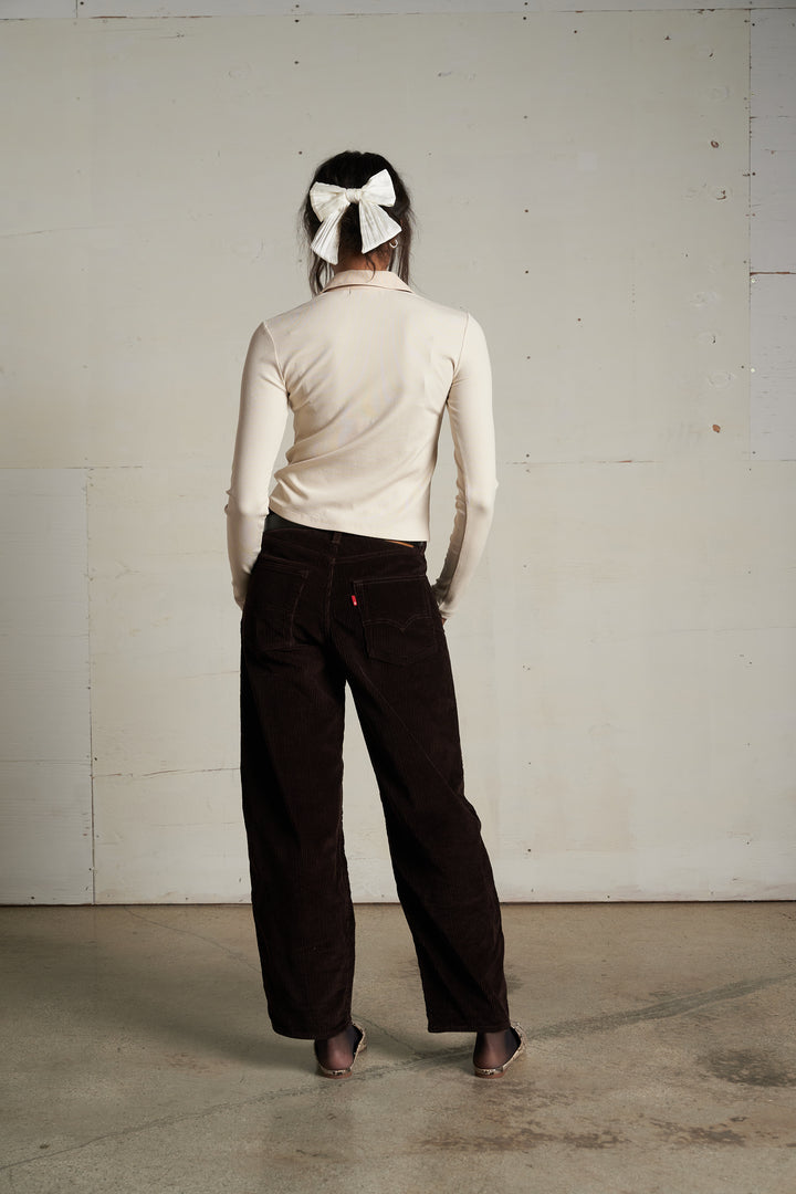 Perfect White Tee Amee Luxe Rib Button Up Polo