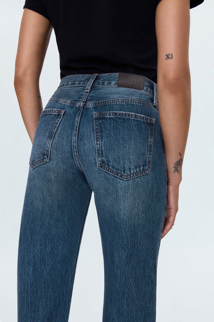 Pistola Lexi Mid Rise Bowed Straight Jean - Artisan