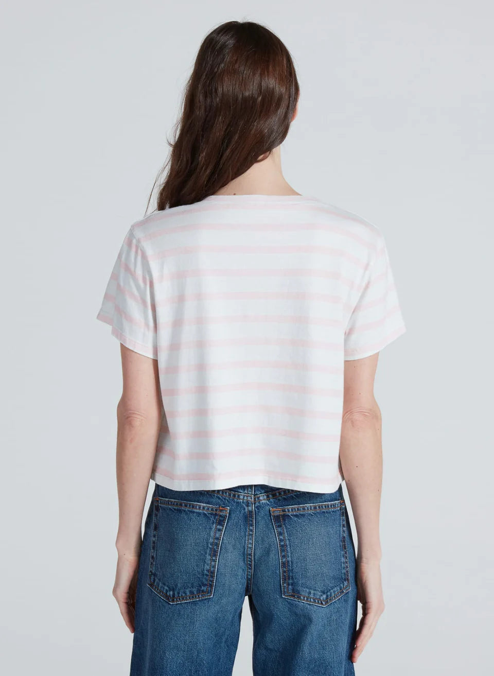 ASKKNY Shrunken V Tee Stripe Pink