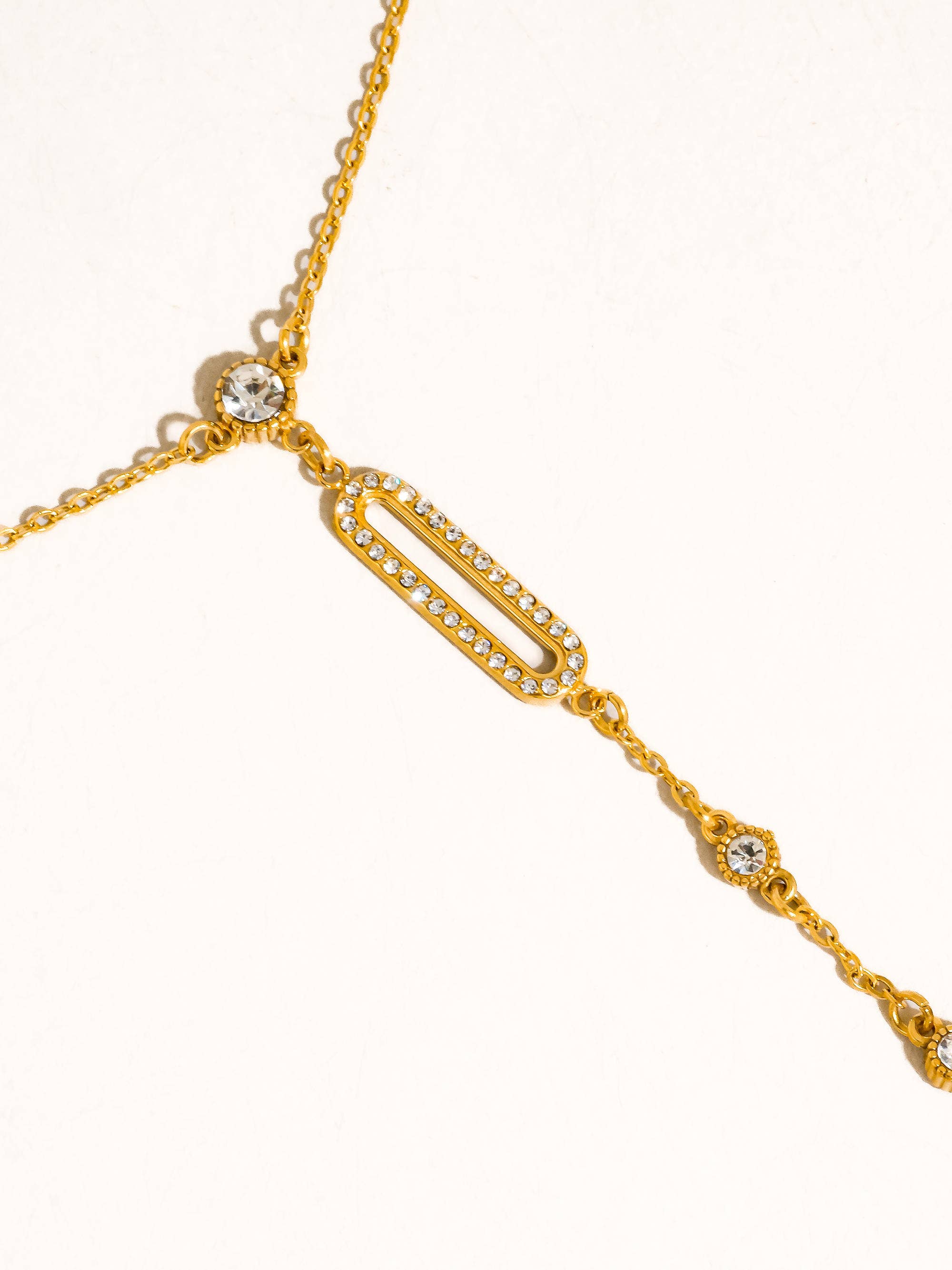 Flânerie Dazelle 18K Gold Non-Tarnish CZ Drop Bar Necklace