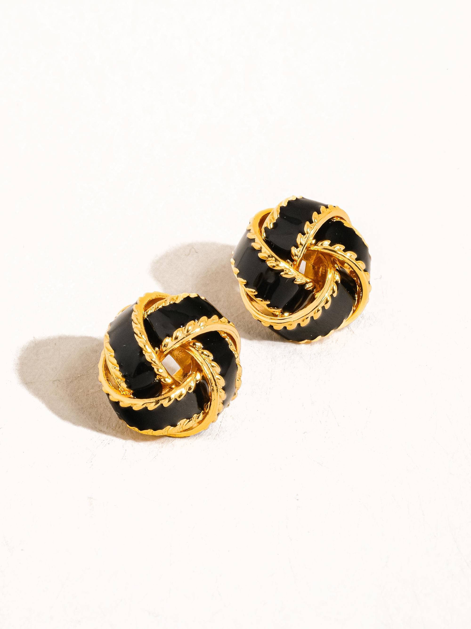 Flanerie Astor 18K Gold Basket Weaved Ball Studs