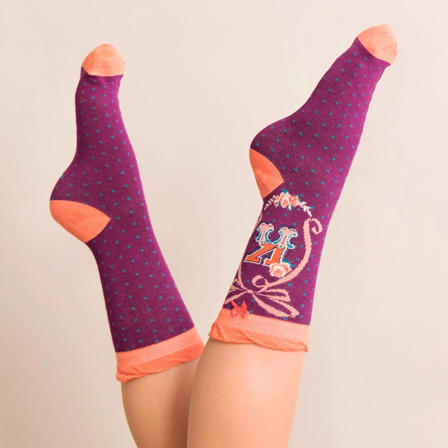 Powder Monogram Socks