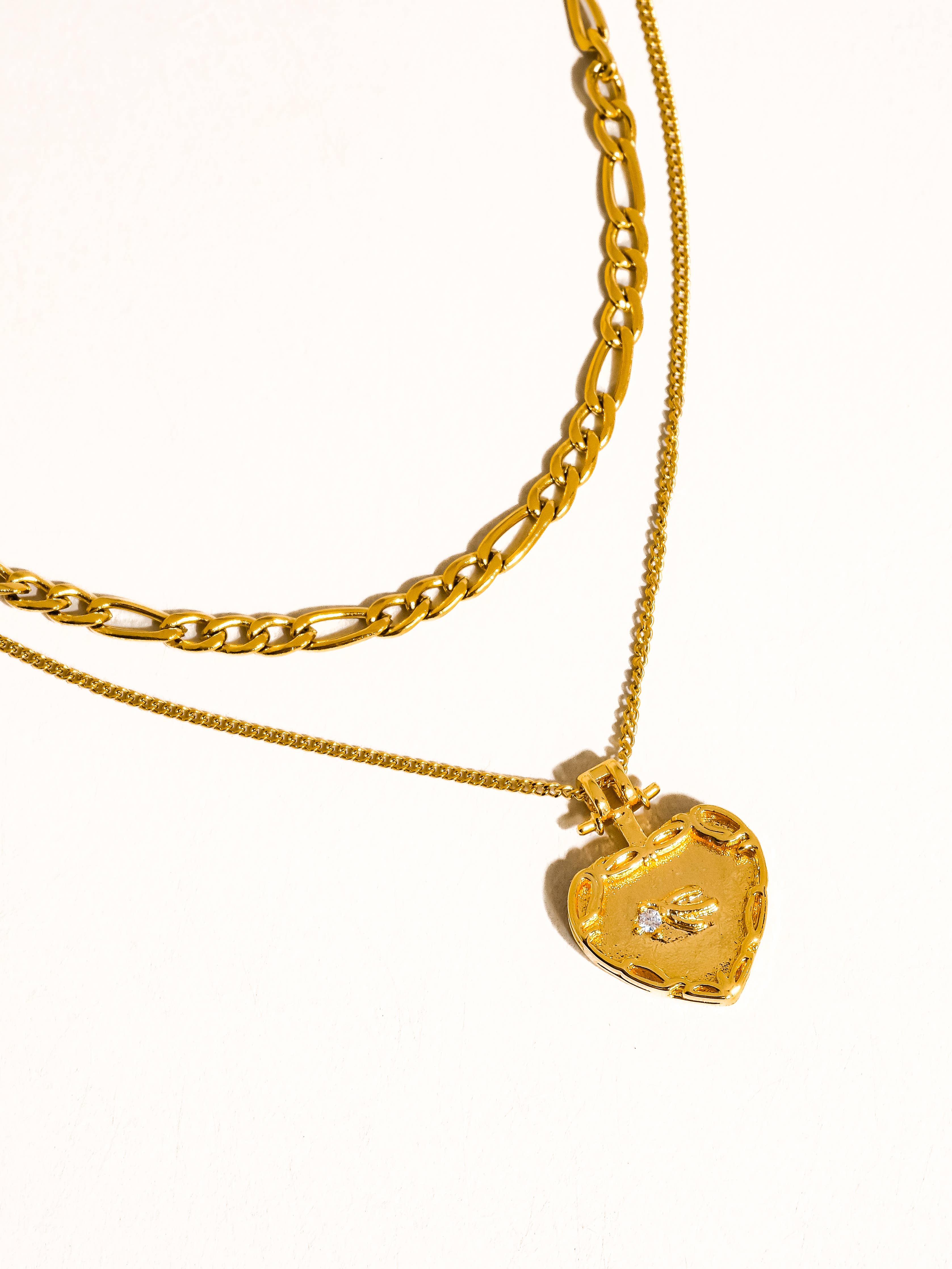 Flanerie Landy 18K Non-Tarnish Layered Heart Chain Necklace