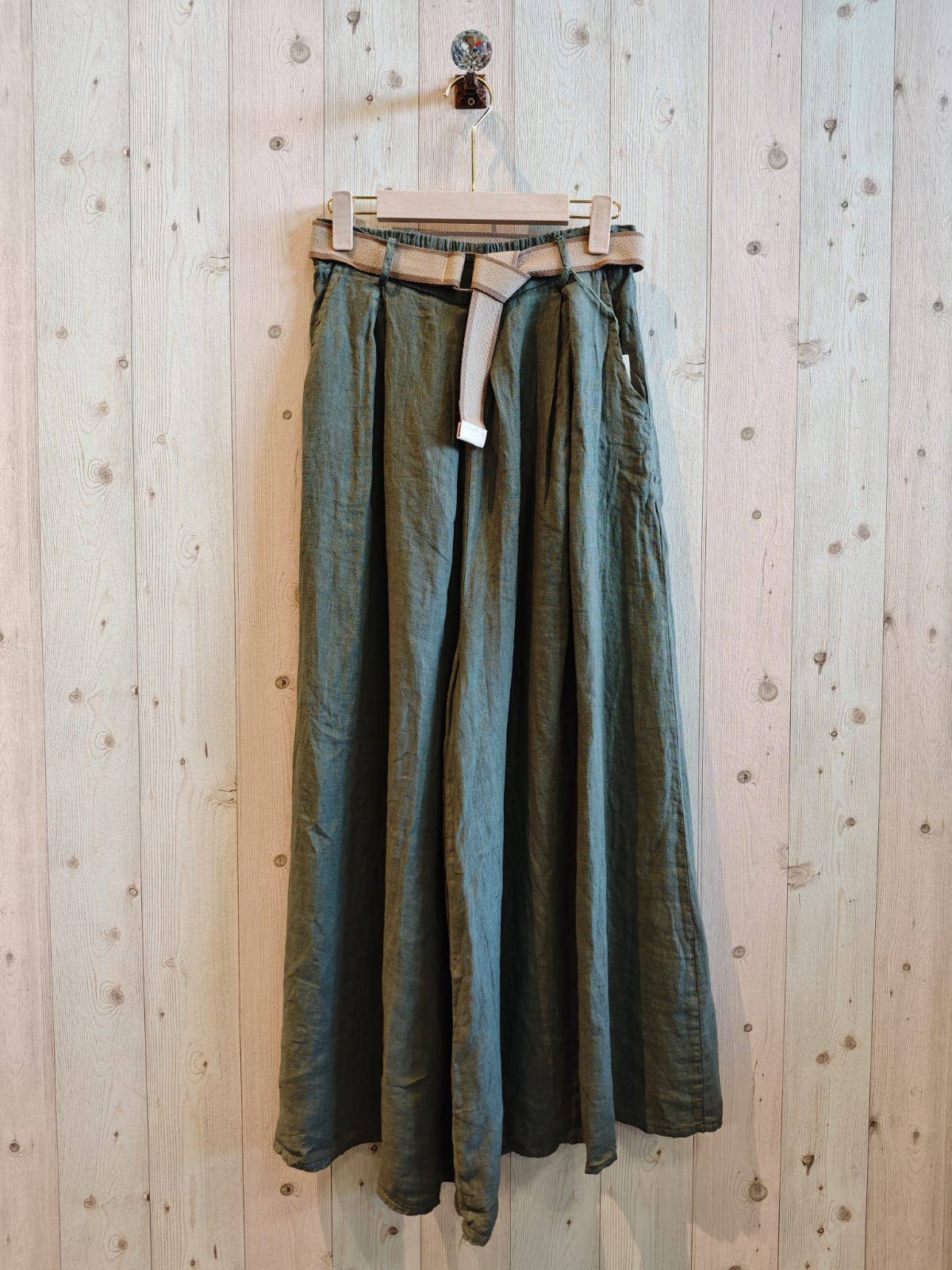 European Linen Trouser with Belt 30522