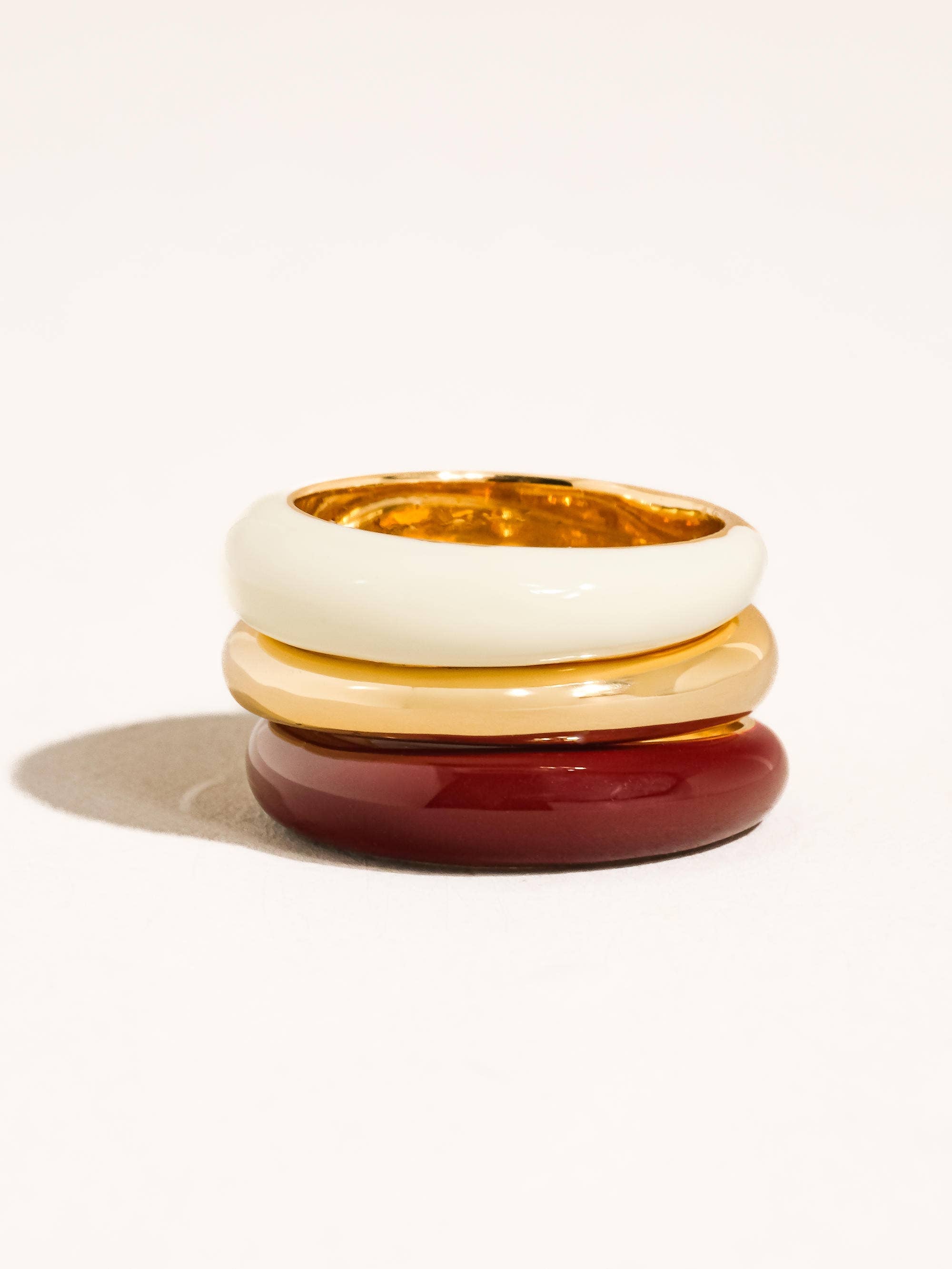 Flânerie Lottie 18K Gold Vintage Enamel Band Ring