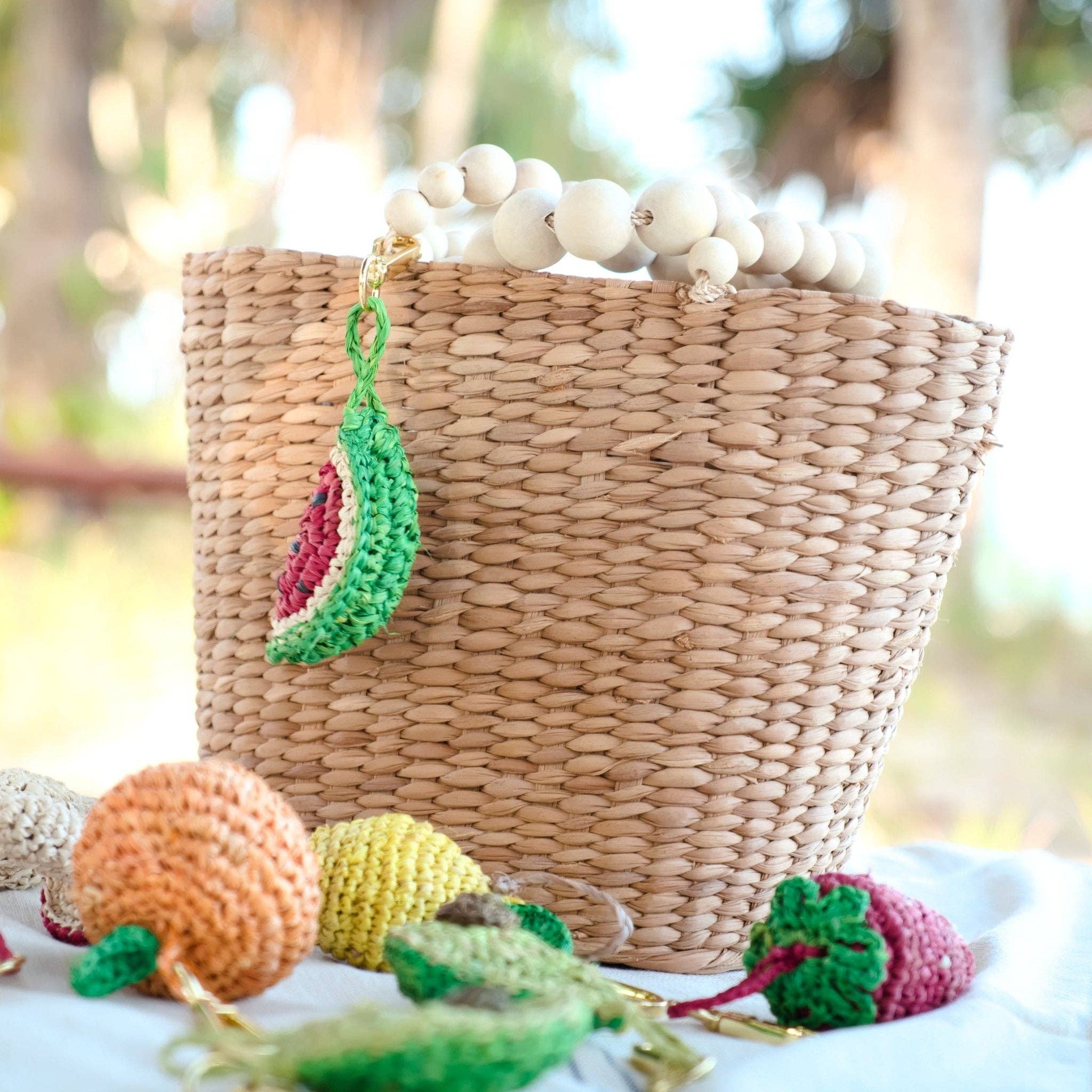 Watermelon Bag Charm - Handwoven Crochet Keychain | LIKHÂ