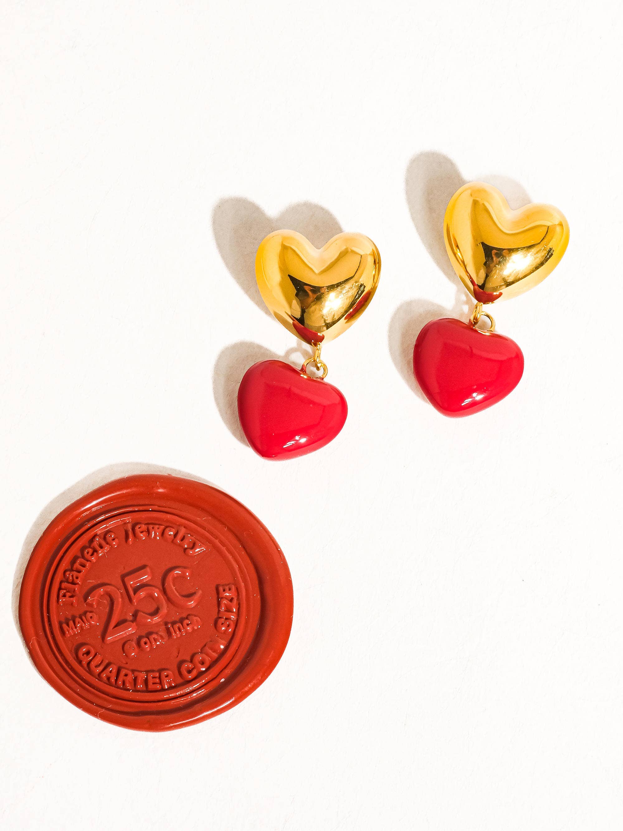 Flanerie Arcane 18K Gold Vintage Heart Earrings