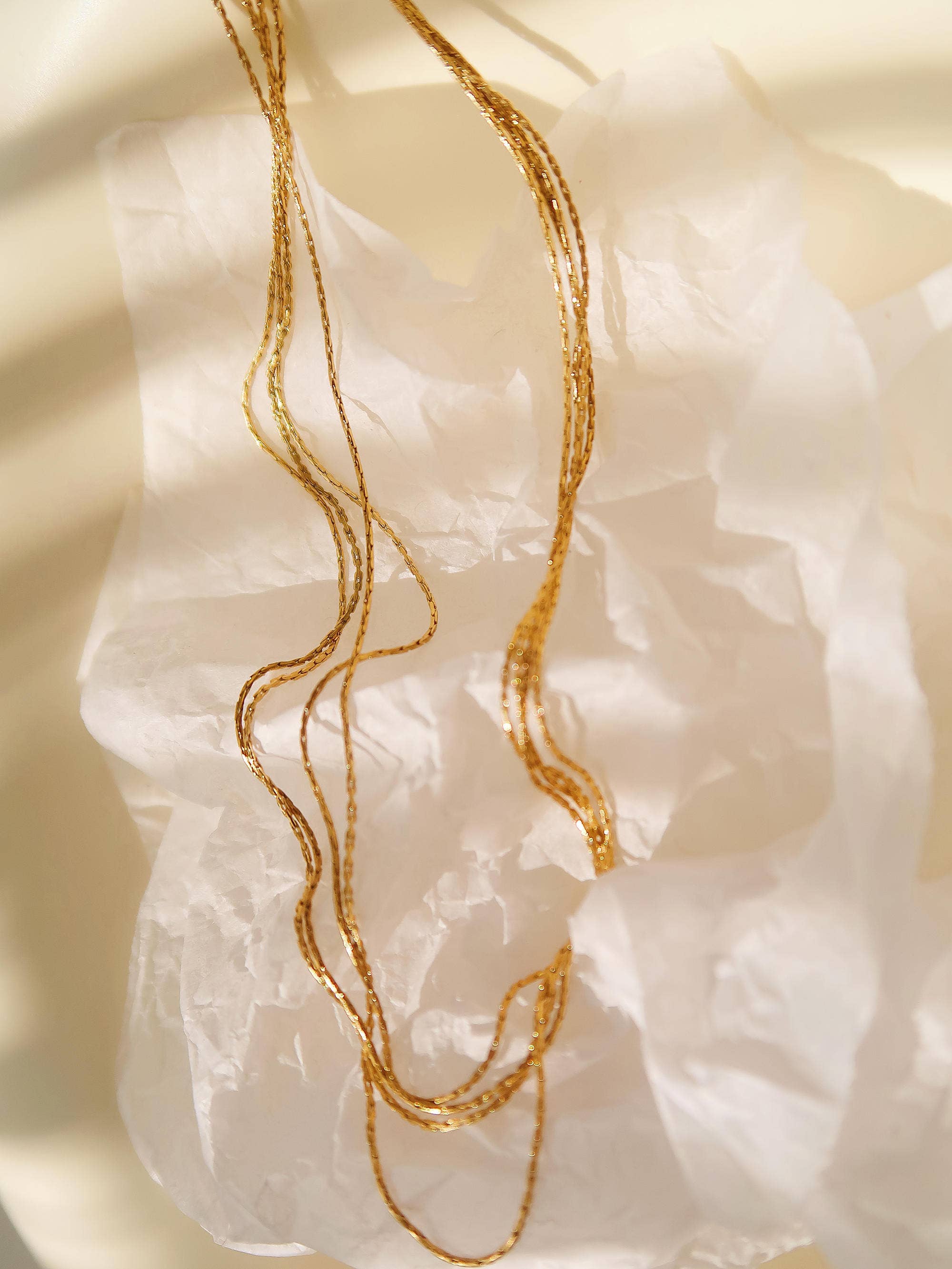 Flânerie Palisse 18K Gold Non-Tarnish Layered Dainty Chain Necklace