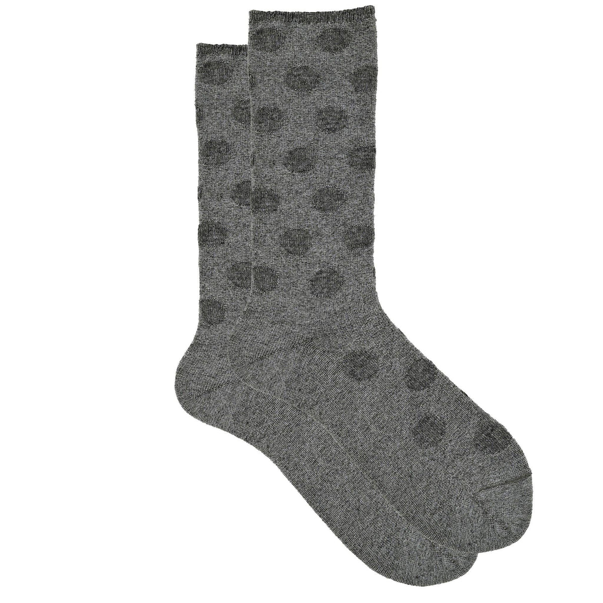 Ilux Condotta Cashmere Silk Reverse Dot Crew