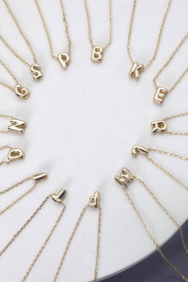 Josslyn Mini Inital Bubble Letter Necklace 80N324