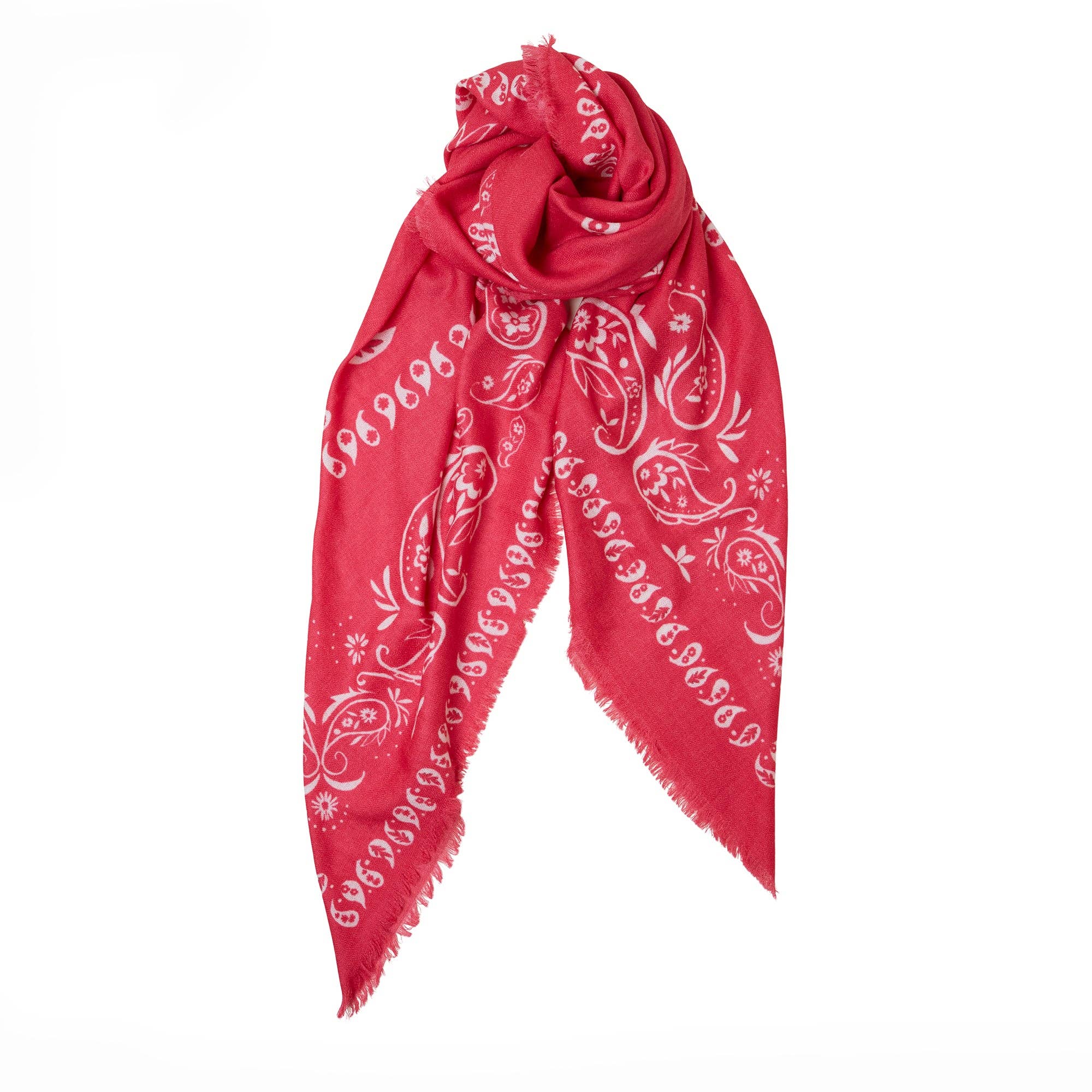 Somerville Large Cashmere Printed Bandana - Pink