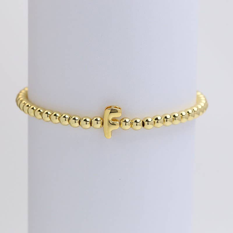 Josslyn Initial Monogram Bubble Stretch Bead Bracelet