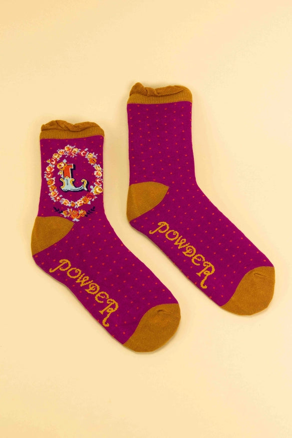 Powder Monogram Socks