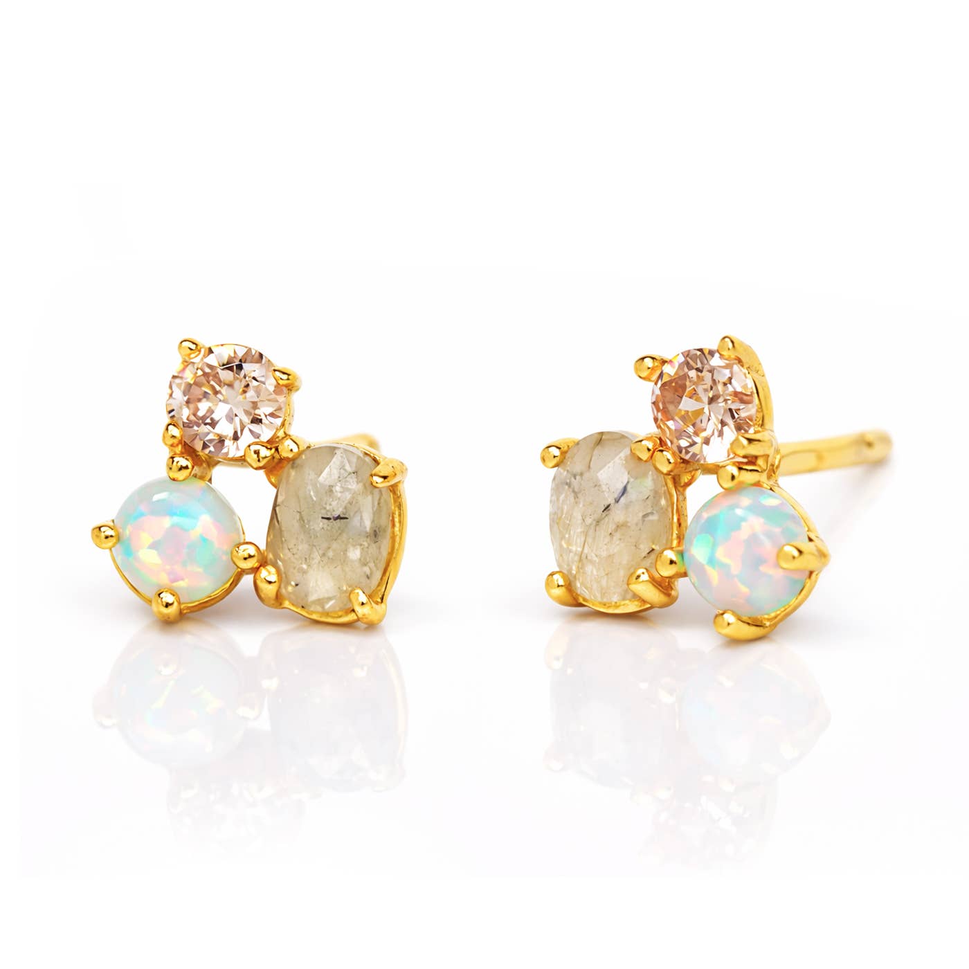 Tai Jewelry Opal & Labradorite Cluster Stud SPE-8840