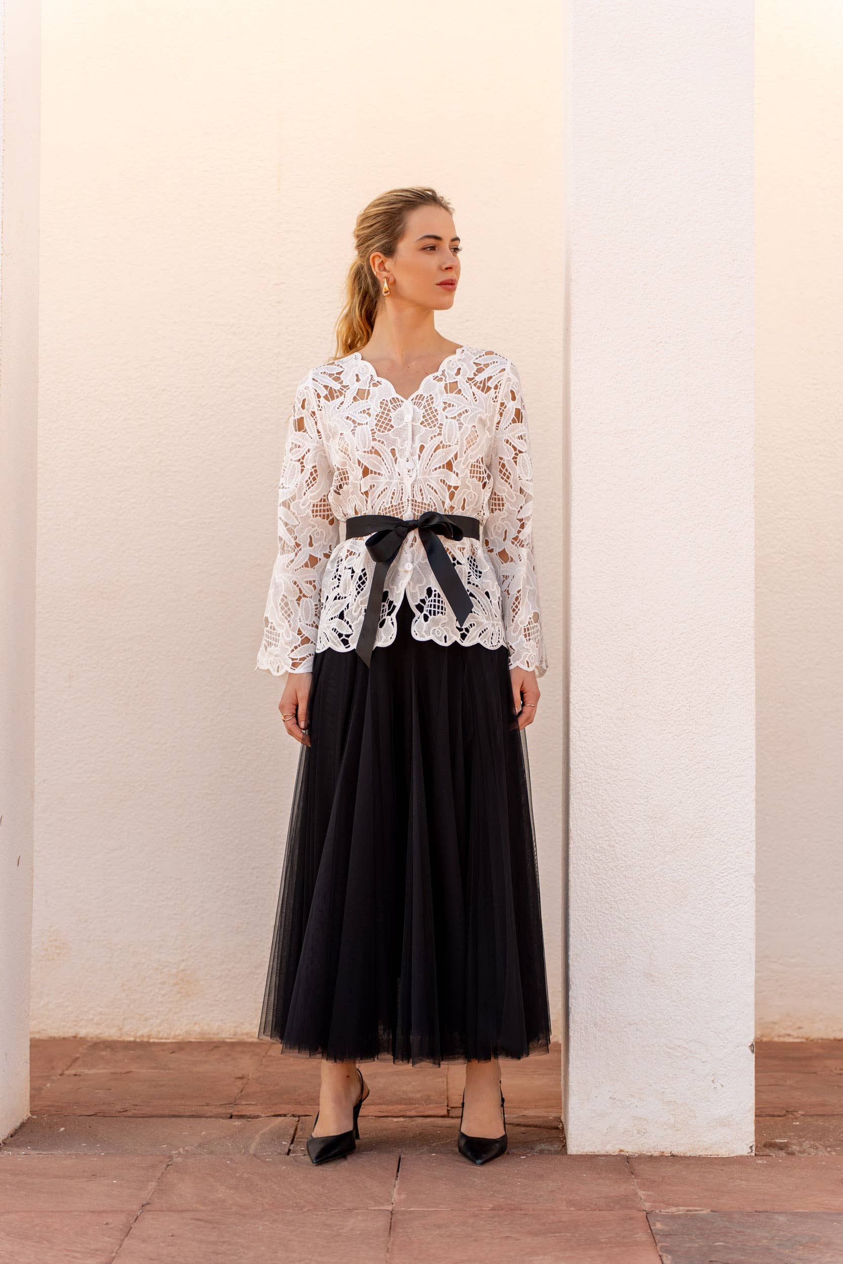 Carmine Paris Chiara Cardigan in Macramé Lace