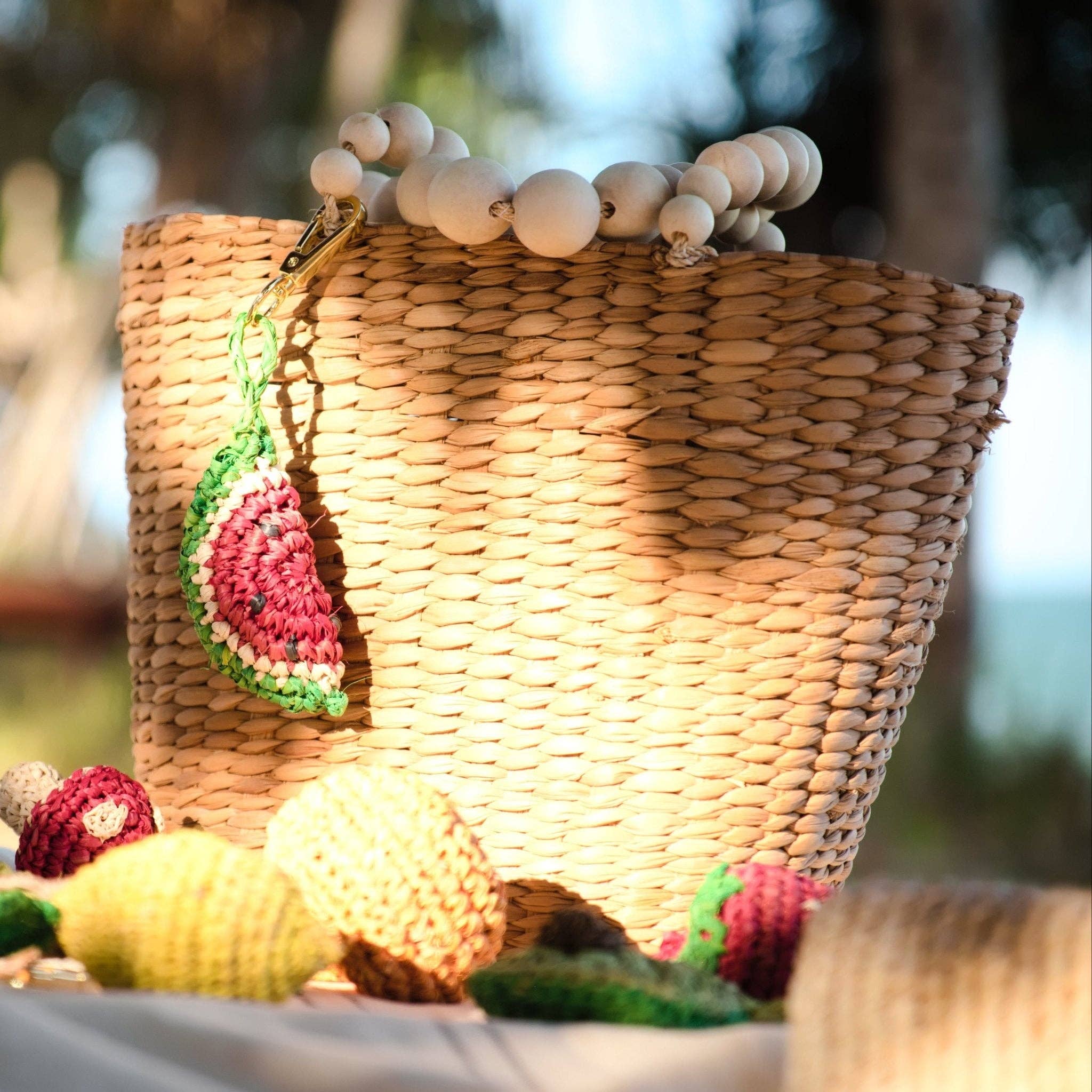 Watermelon Bag Charm - Handwoven Crochet Keychain | LIKHÂ