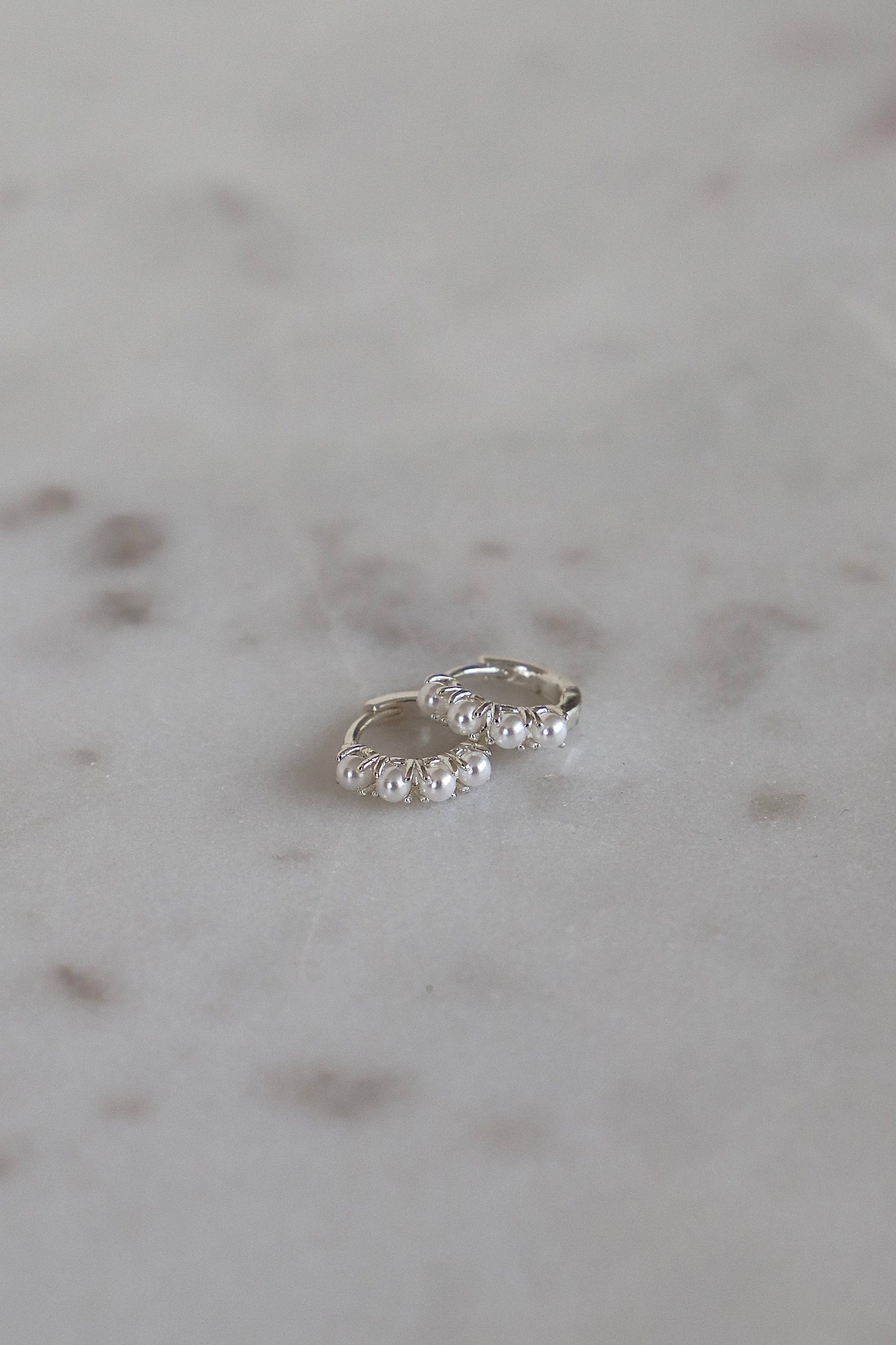 Katie Waltman Mini Pearl hoops