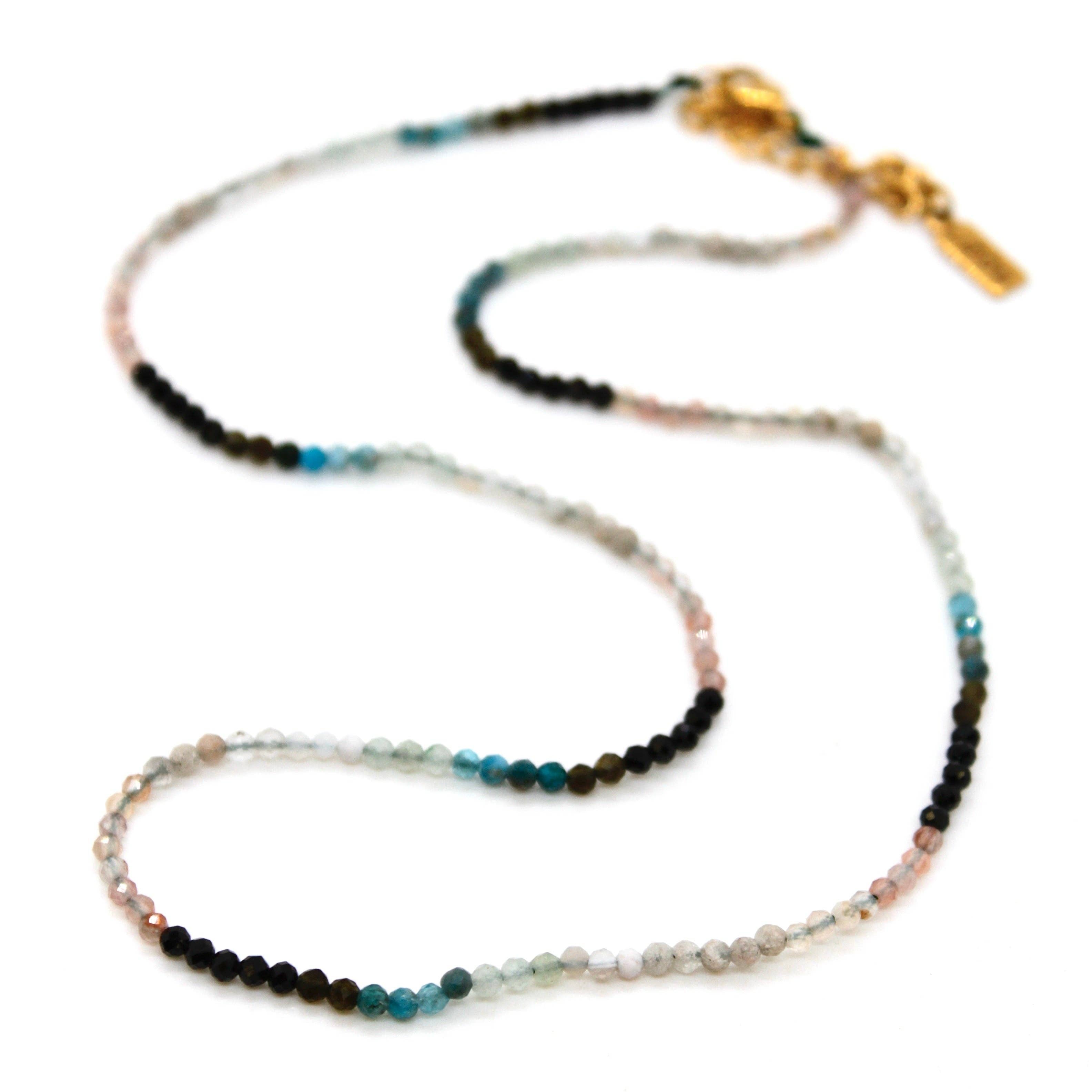 Lizou Short Gradient Multi Stone Necklace #12