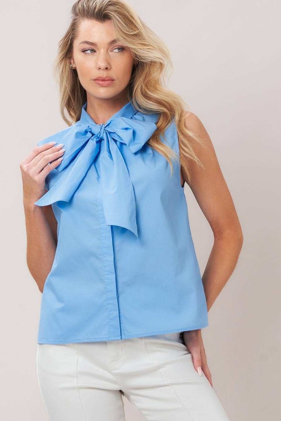 Flying Tomato Solid Woven Sleveless Top IT13953