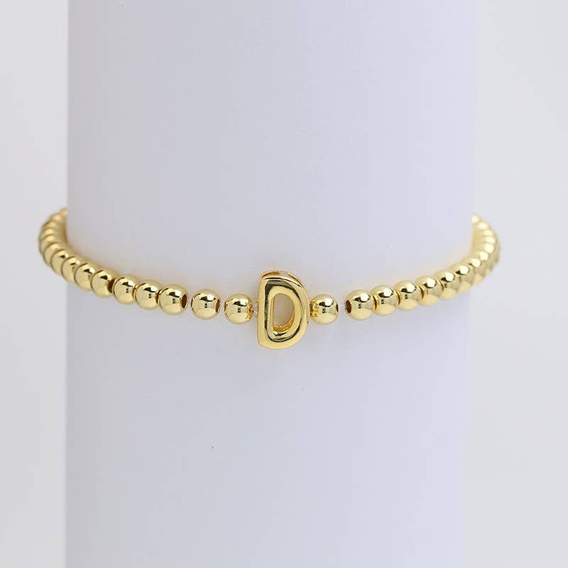 Josslyn Initial Monogram Bubble Stretch Bead Bracelet
