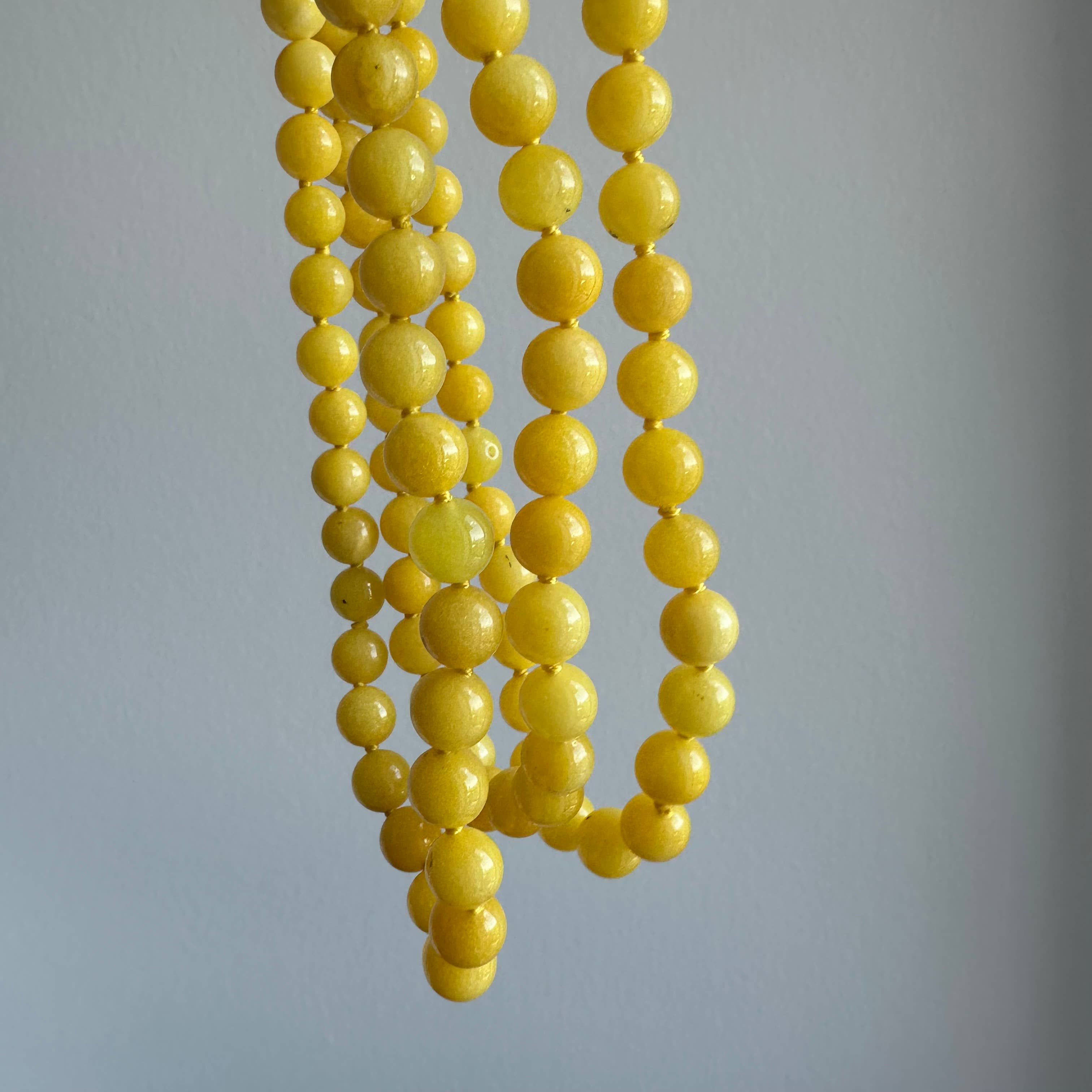 Anokhi Green Yellow Jade Summer Necklace | Knotted Bead NKK44C