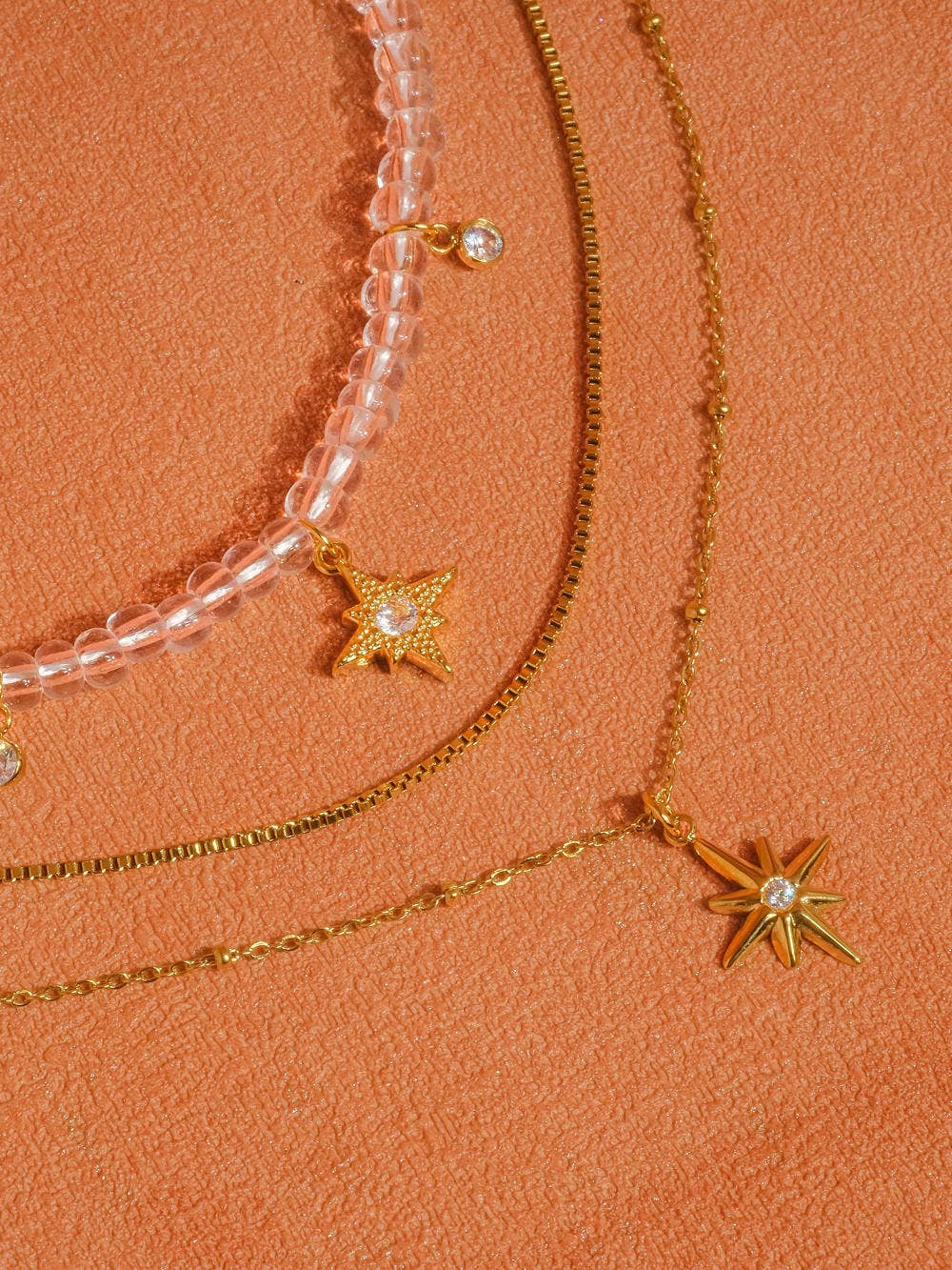 Flanerie Jomar 18K Non-Tarnish Layered Star Beaded Necklace