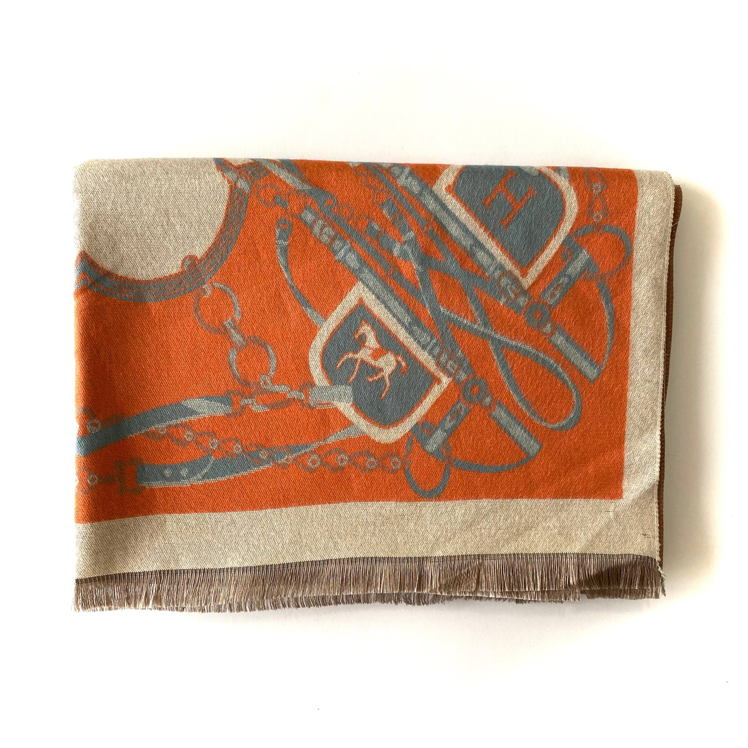 Thames Orange Multi Patterned Scarf