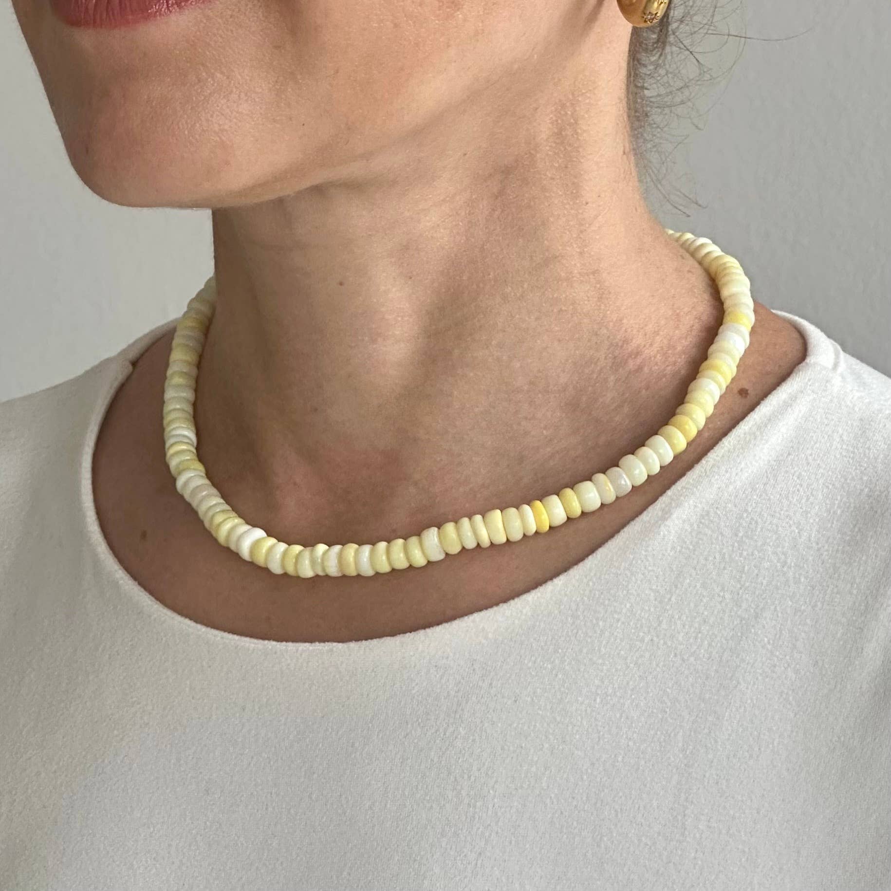 Anokhi Green Butter Yellow Opal Necklace NKB111