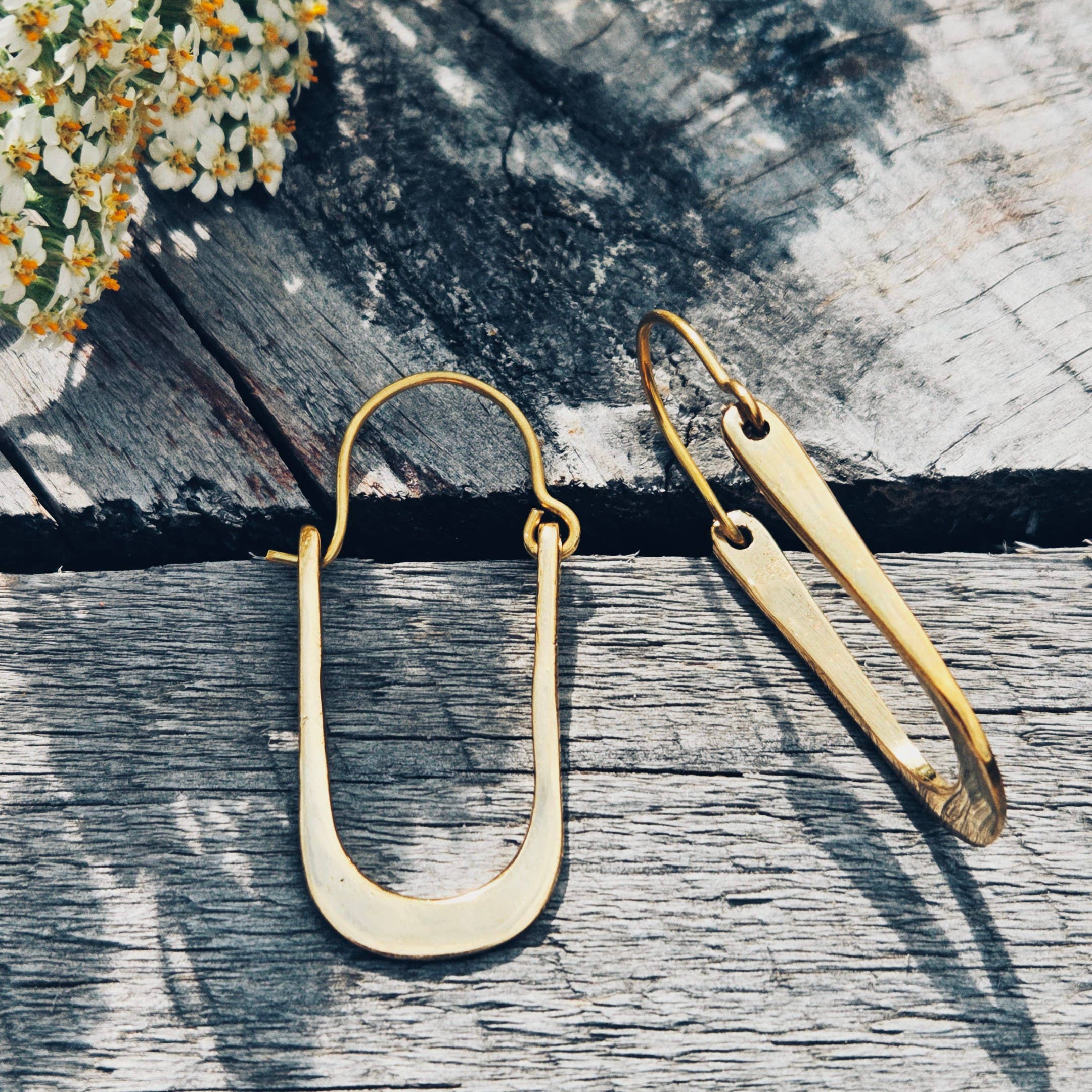 Bisjoux Brass Hoop Oval Earrings