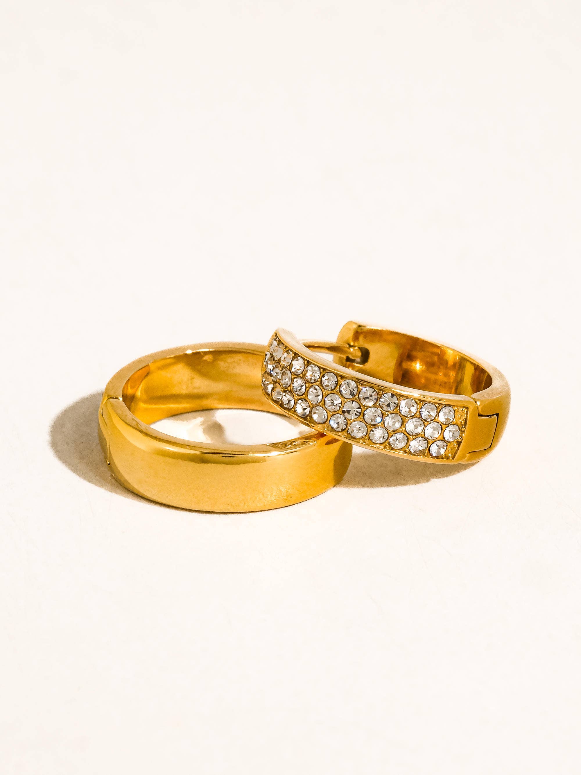 Flânerie Zephira 18K Gold Non-Tarnish CZ Pave Hoop Earrings