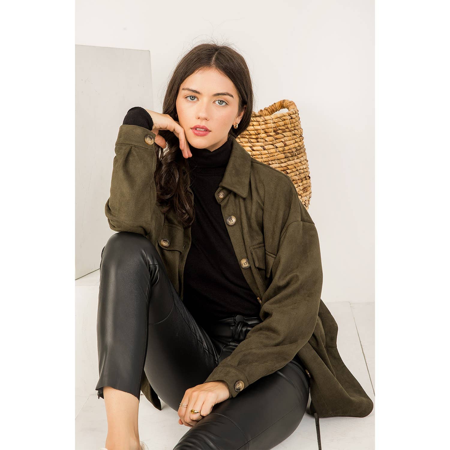 THML Suede Button Up Jacket THS0995