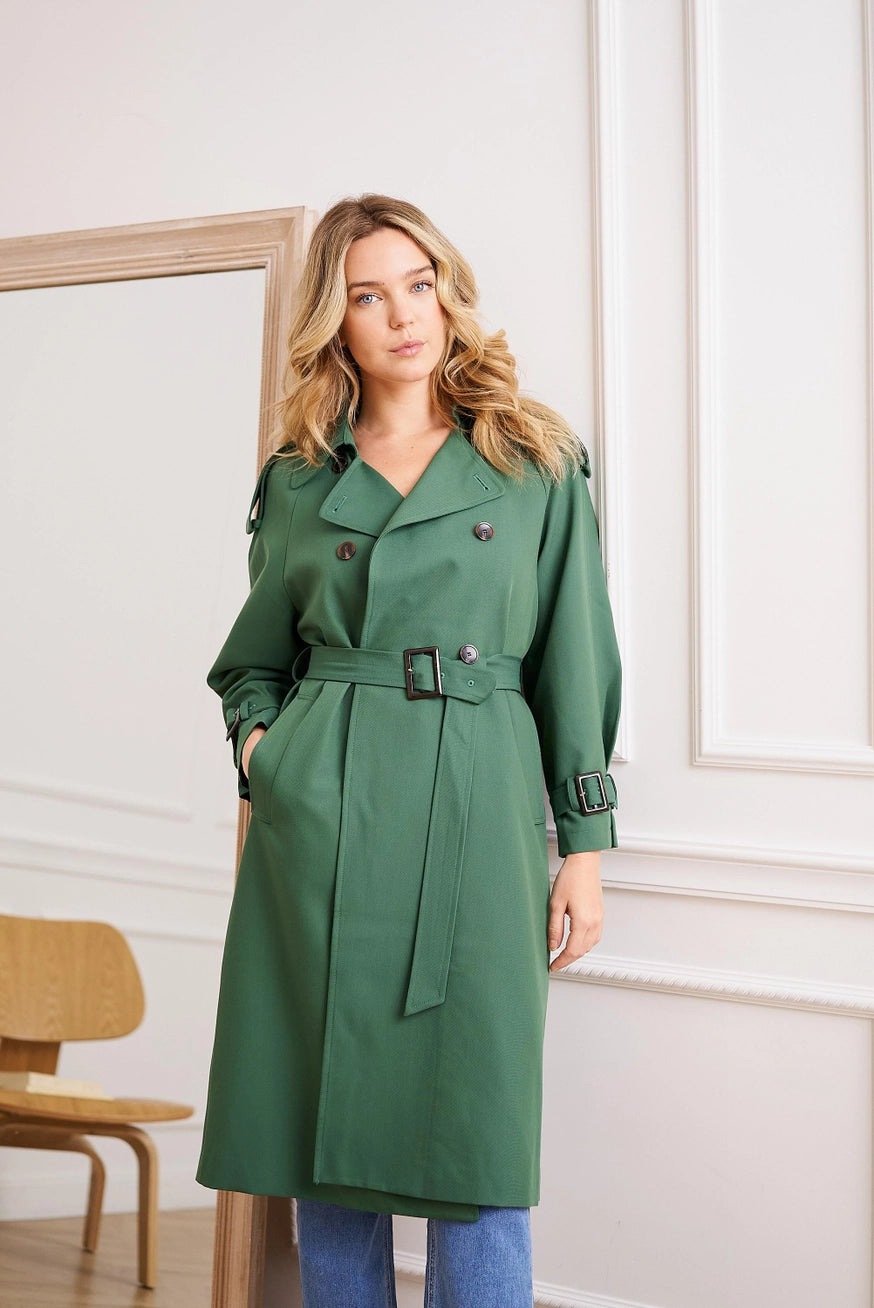 European Collection Belted Trench Coat