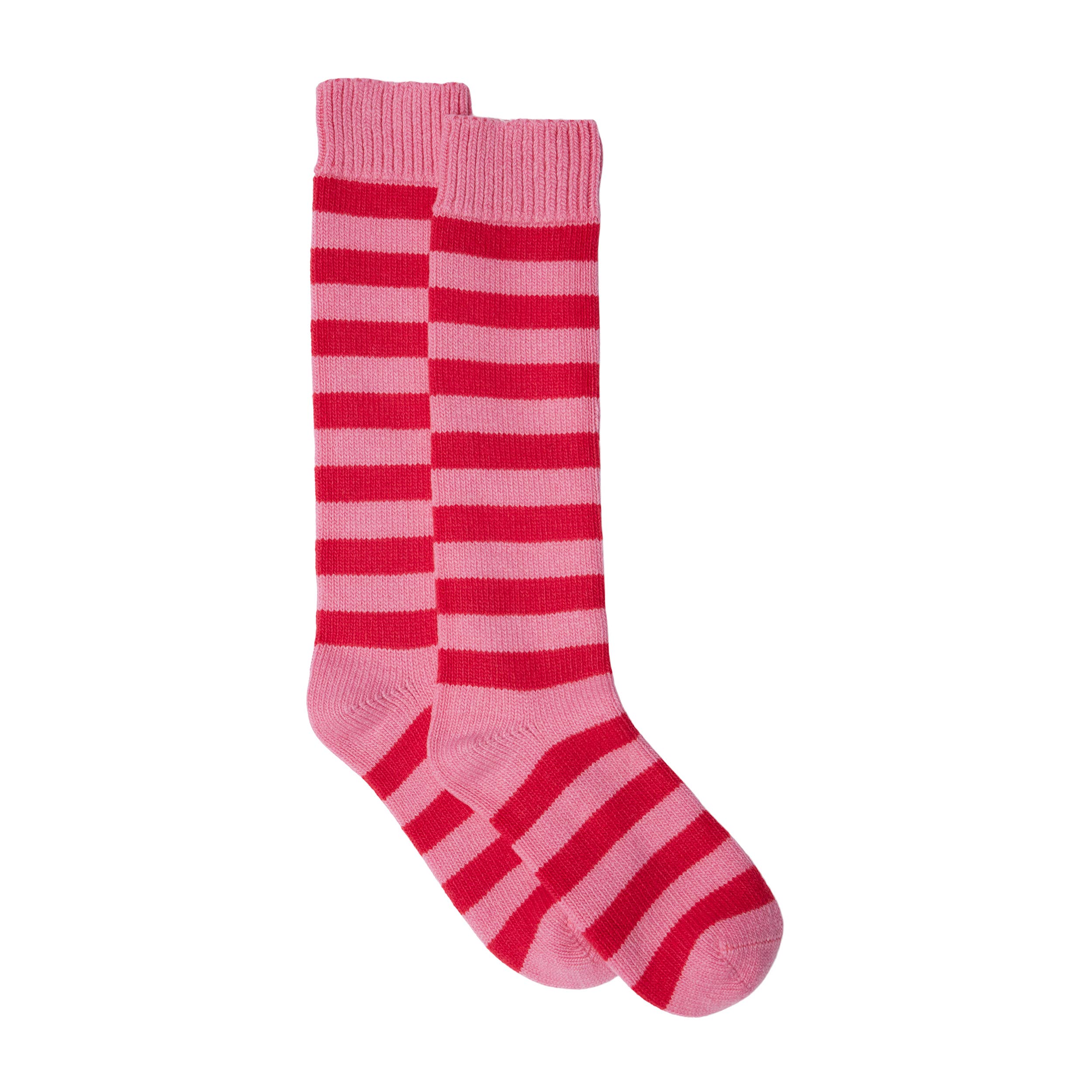 Somerville Stripe Cashmere Mix Socks - Red/Pink