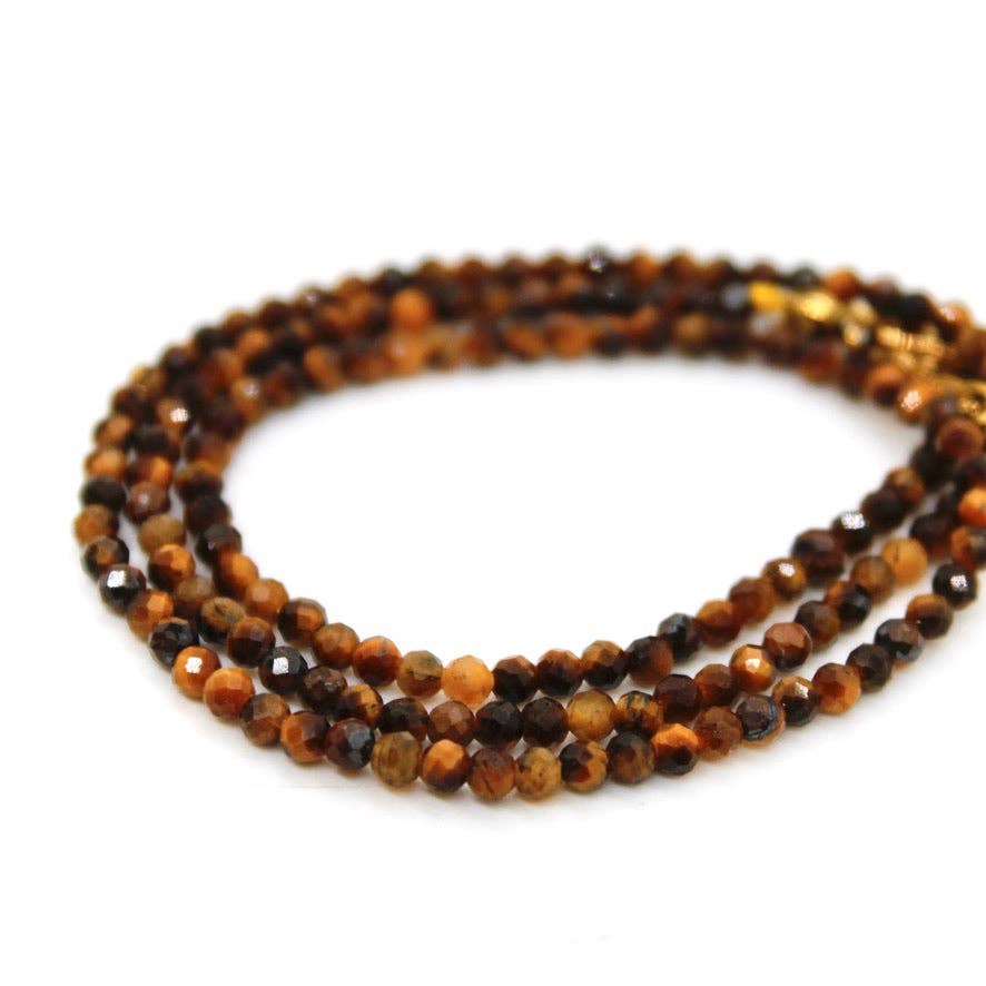 Lizou  16" Tiger's Eye Stone Necklace #17