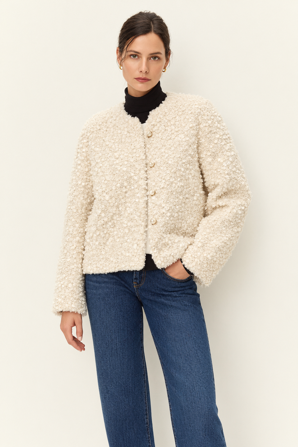 Elodie the Label Frame Faux Fur Short Coat