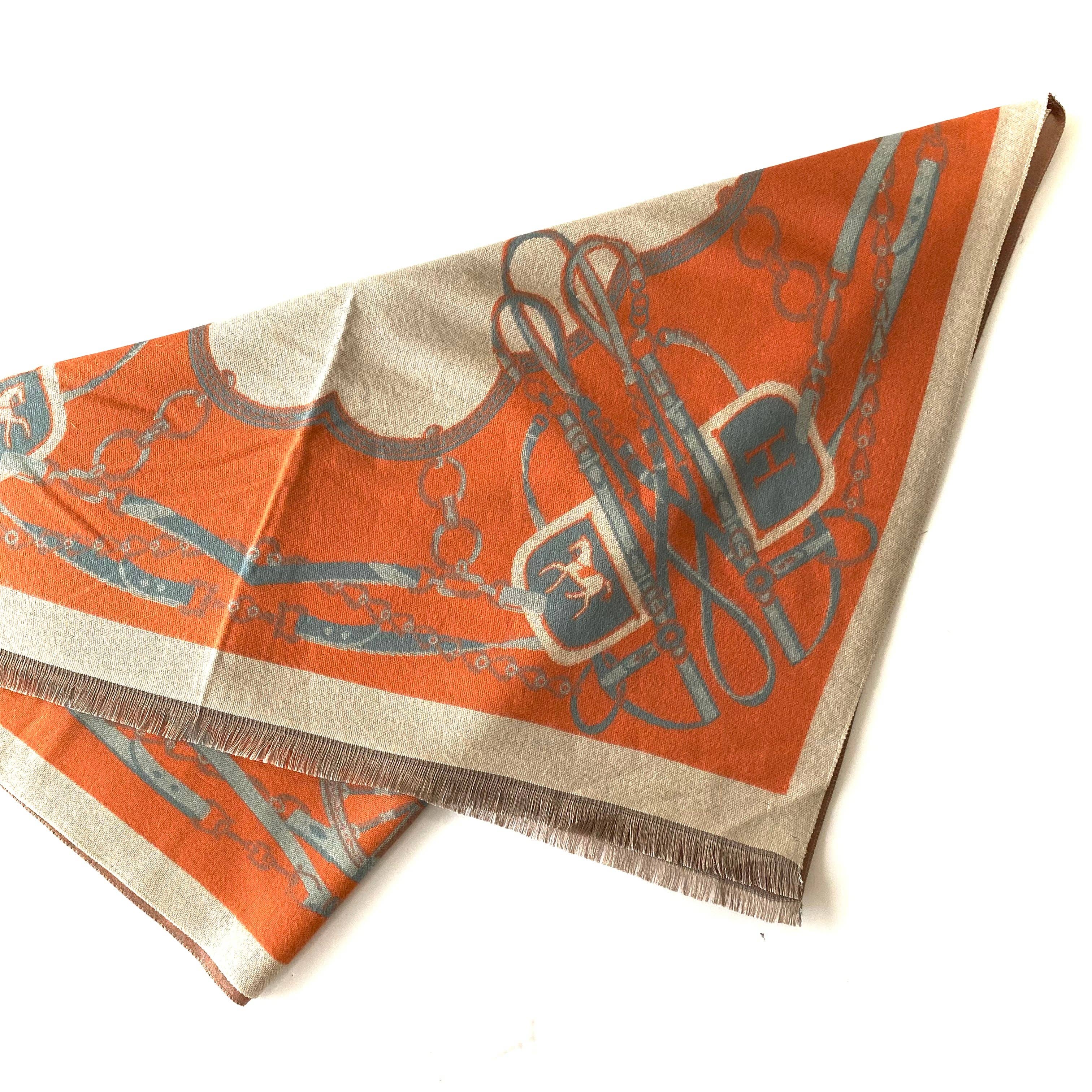 Thames Orange Multi Patterned Scarf