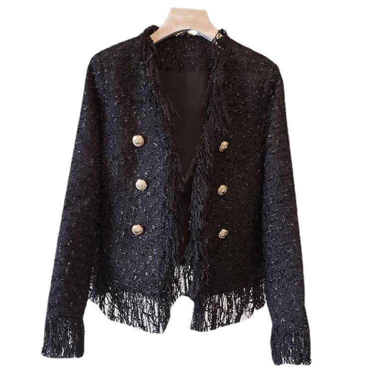 Thames Collection Fringed Tweed Blazer