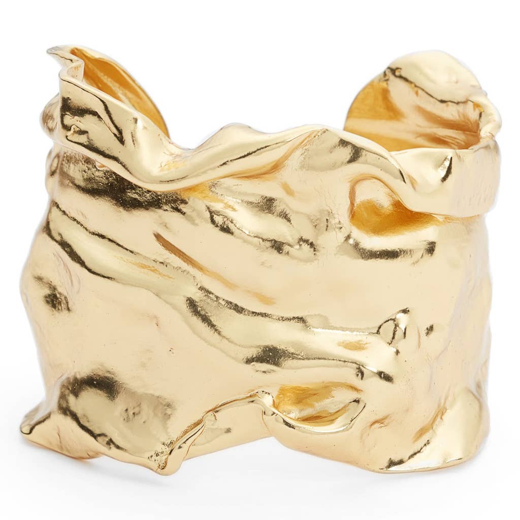 Karine Sultan Crumpled Foil Cuff Bracelet