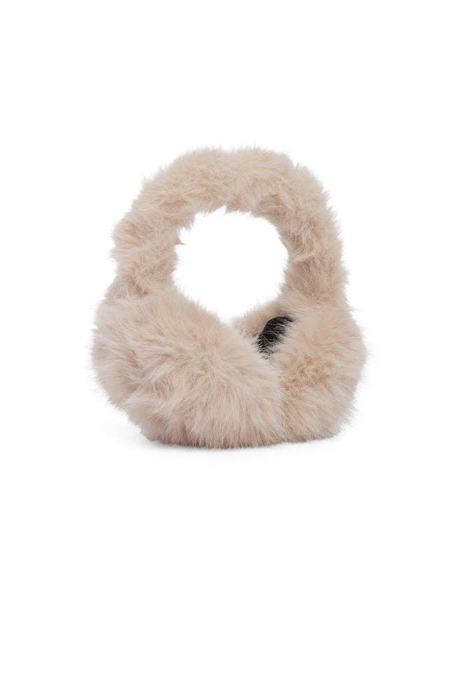 Jocelyn Faux Long Hair Earmuffs-Beige