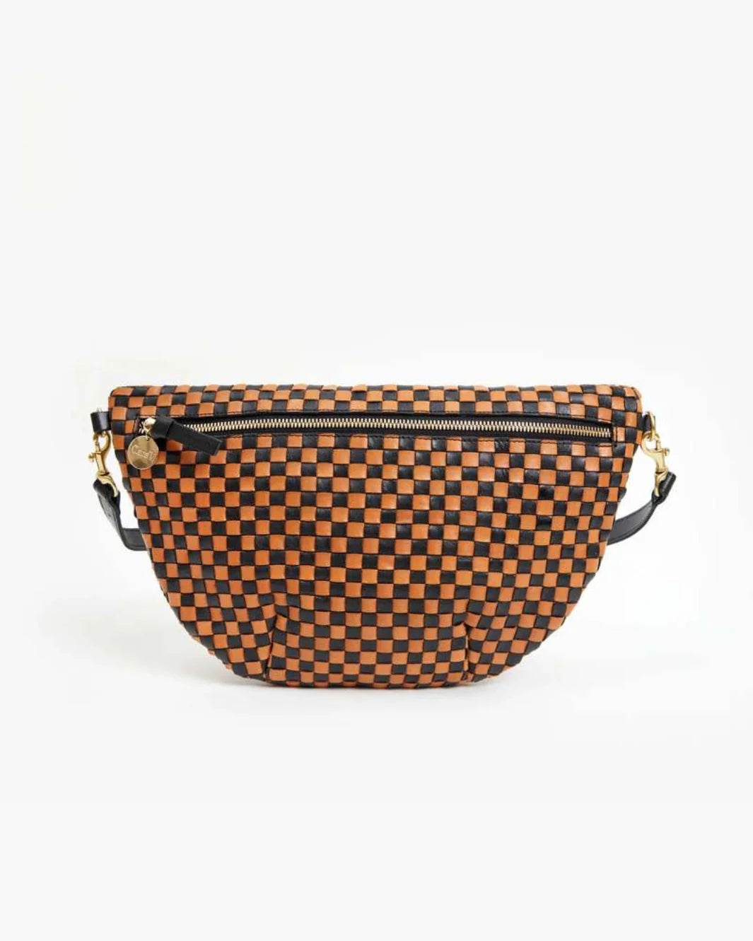 Clare V Grande Fanny - Woven Checker Black/Natural HB-FP-GF-100098