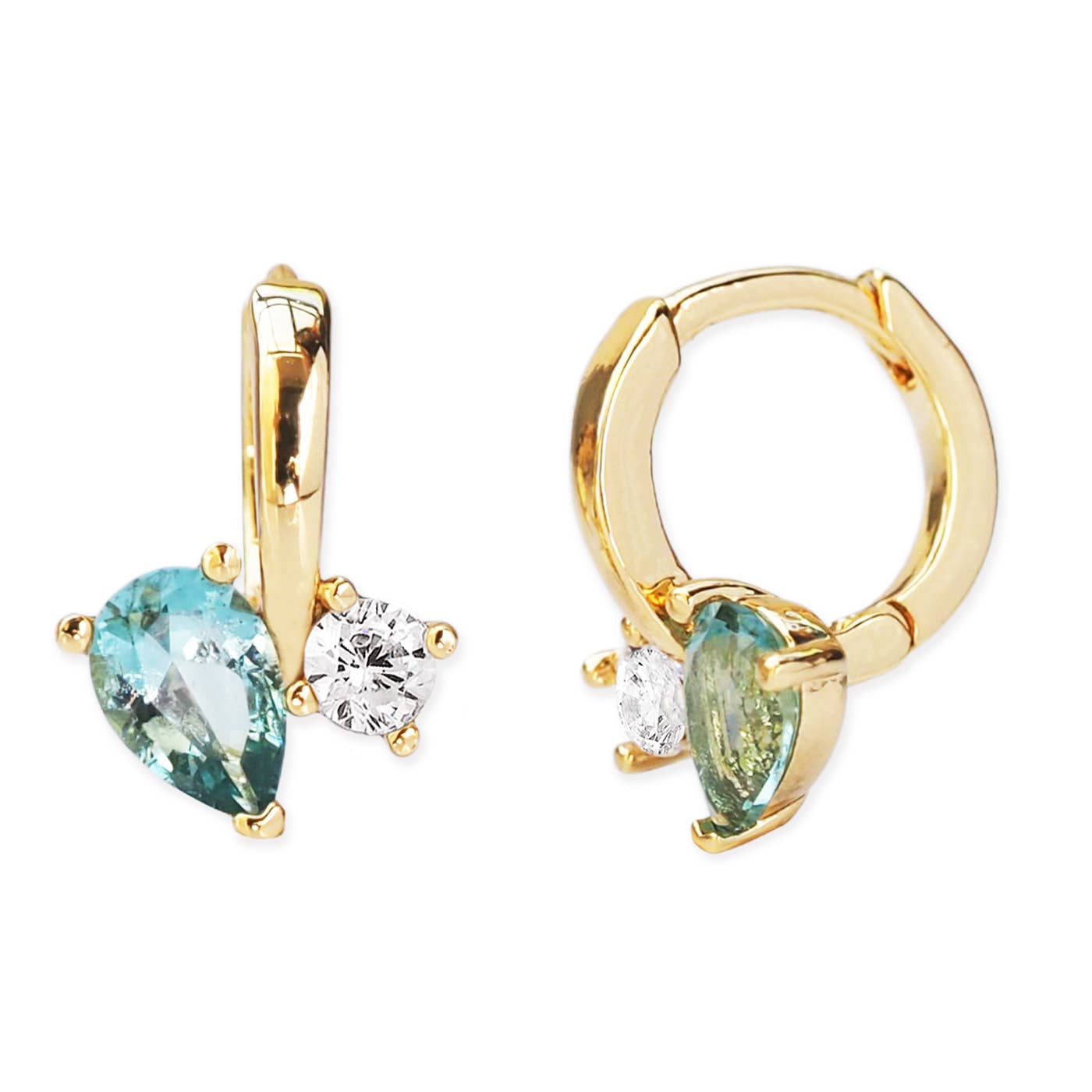 Tai CZ And Glass Mini Huggie TE-5307