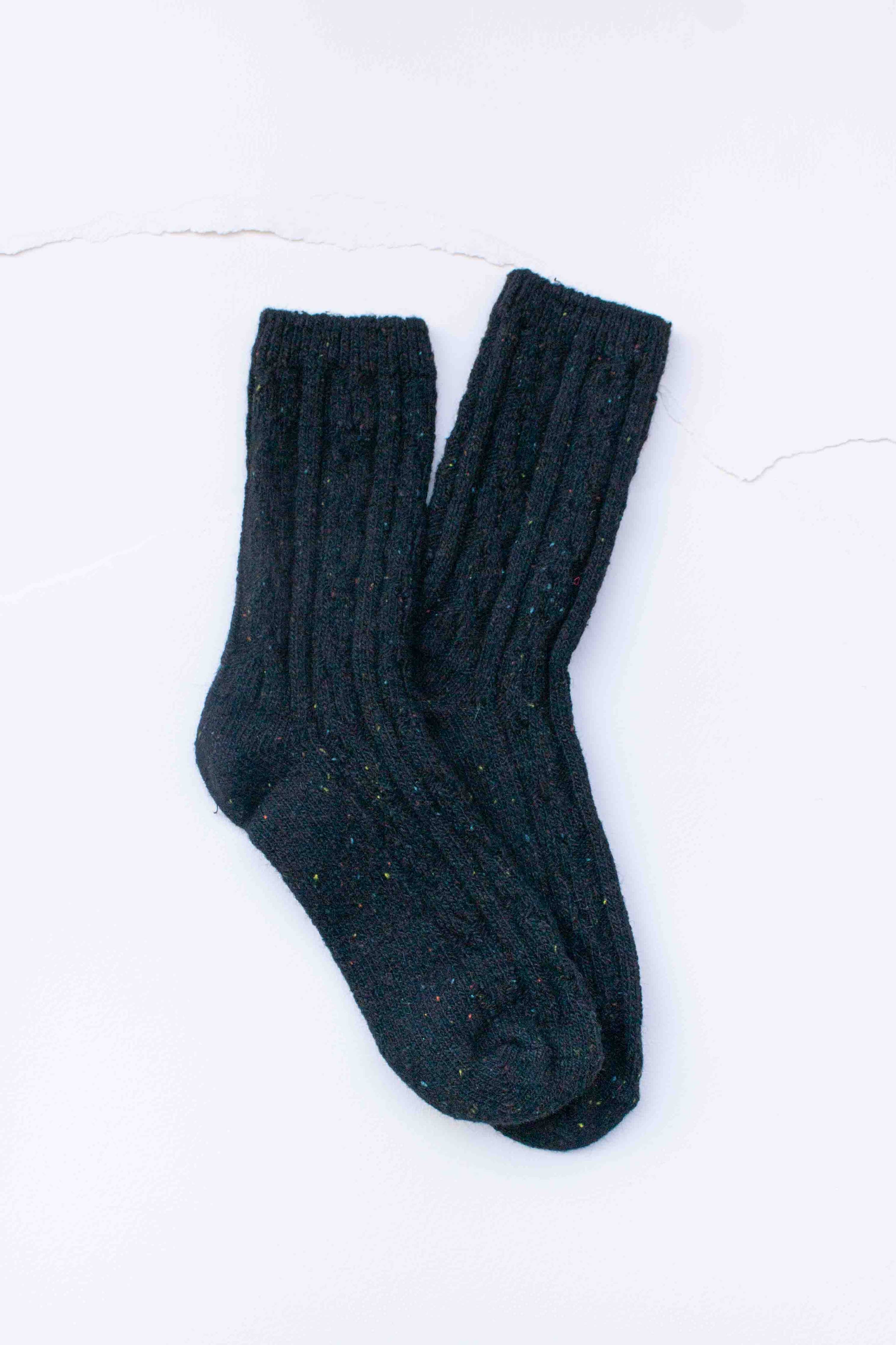 Tiepology Wool Blend Speckled Knit Socks