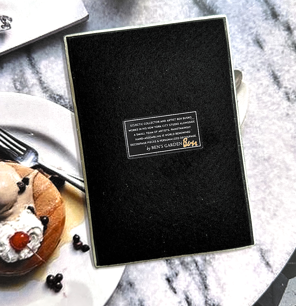 Ben's Garden Red Long Heart Decoupage Glass Tray