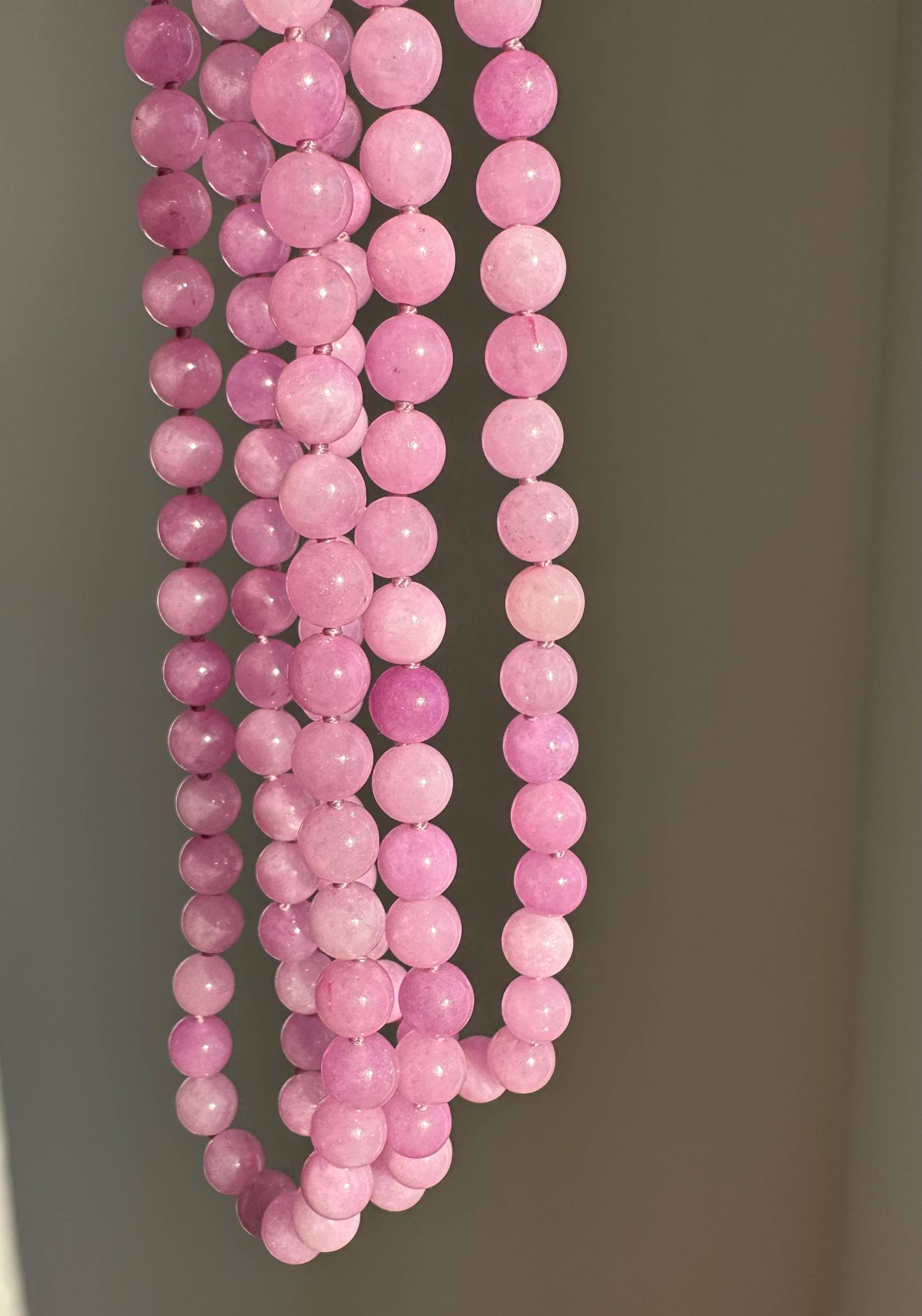 Anokhi Green Jade Necklace - Pink Lavender NKK15