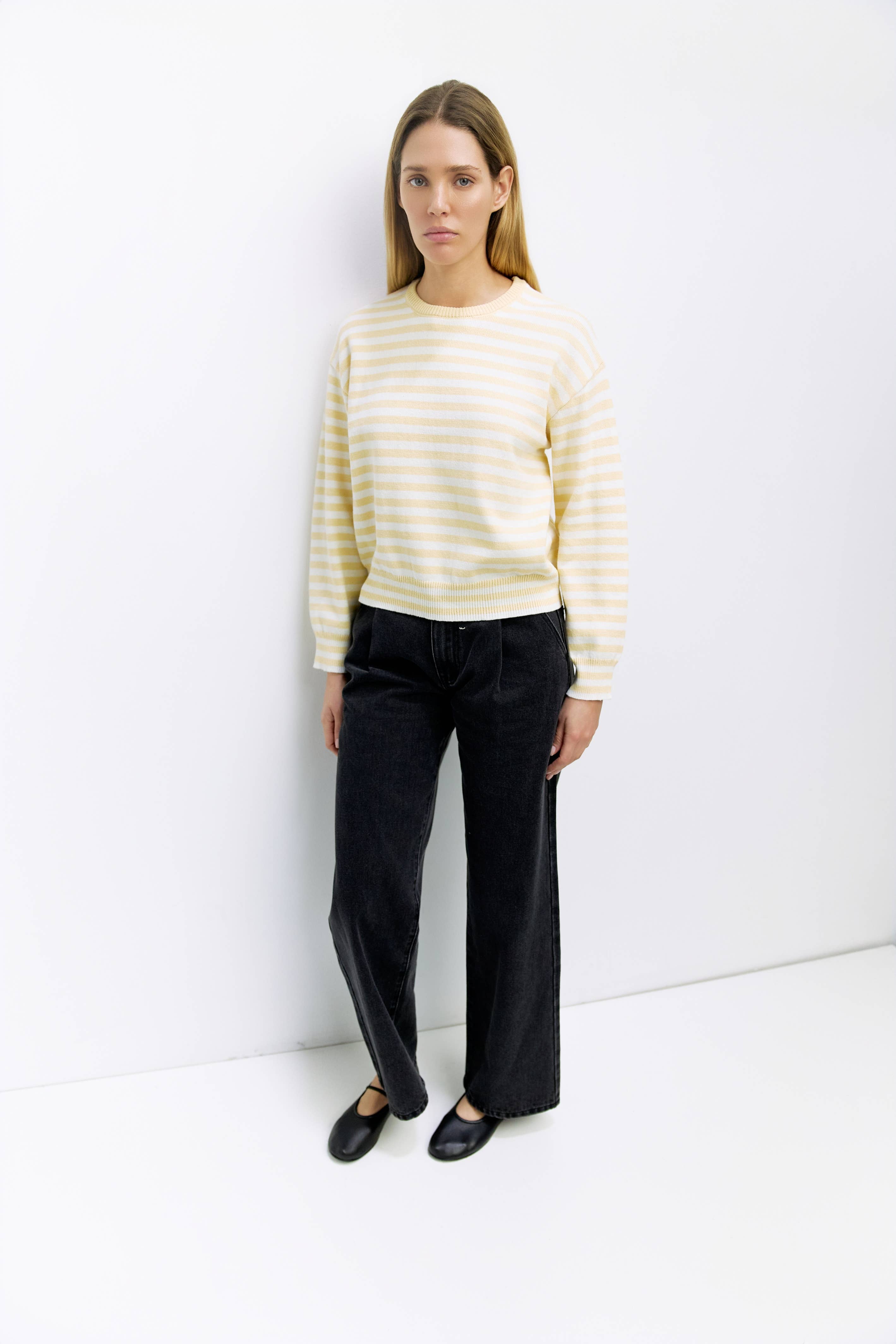 All Row The Kinsley Striped Long Sleeve Crewneck