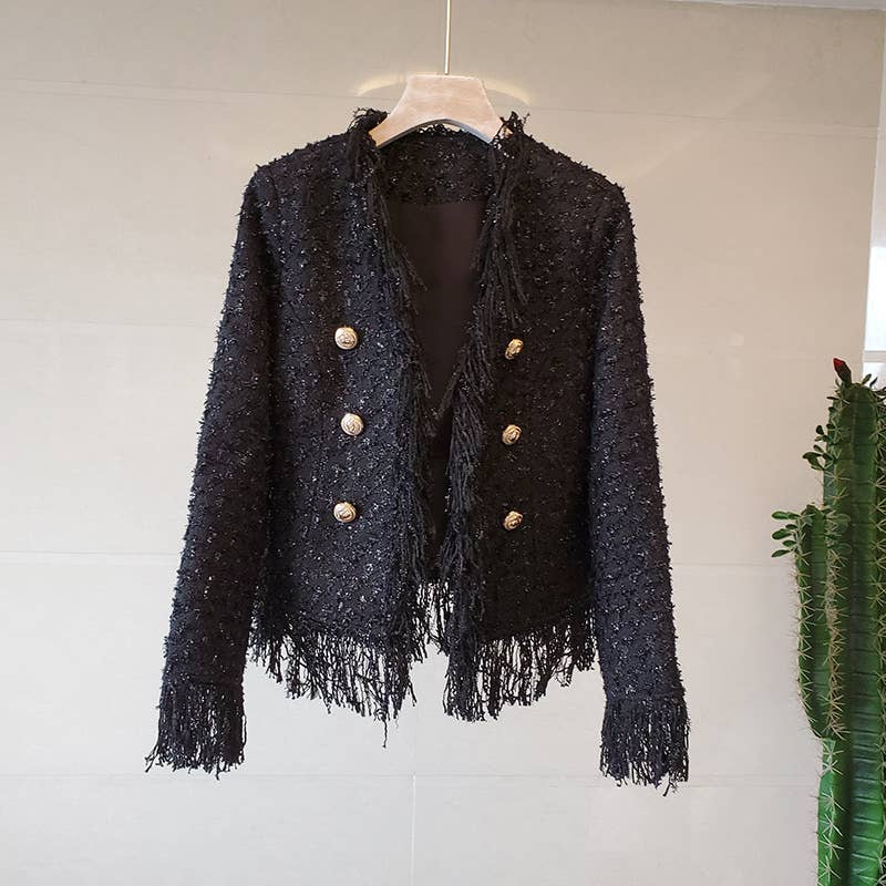 Thames Collection Fringed Tweed Blazer