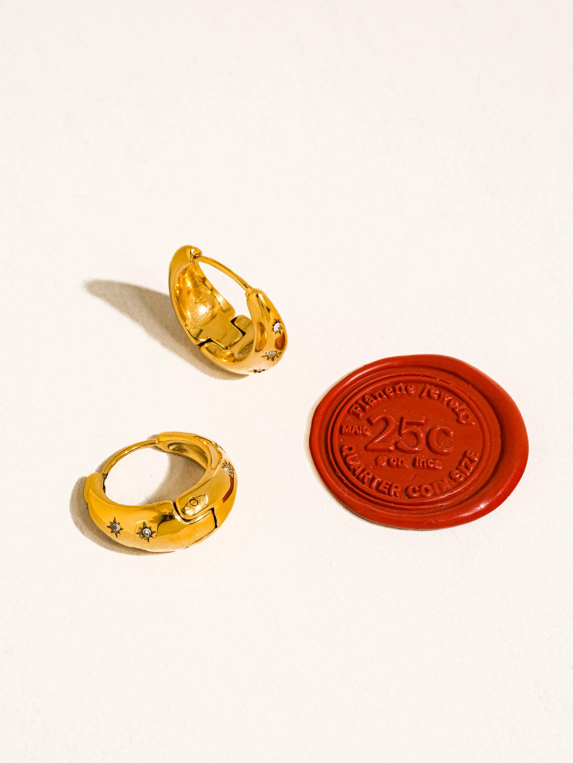 Flânerie Solira 18K Gold Non-Tarnish Star Hoop Earring