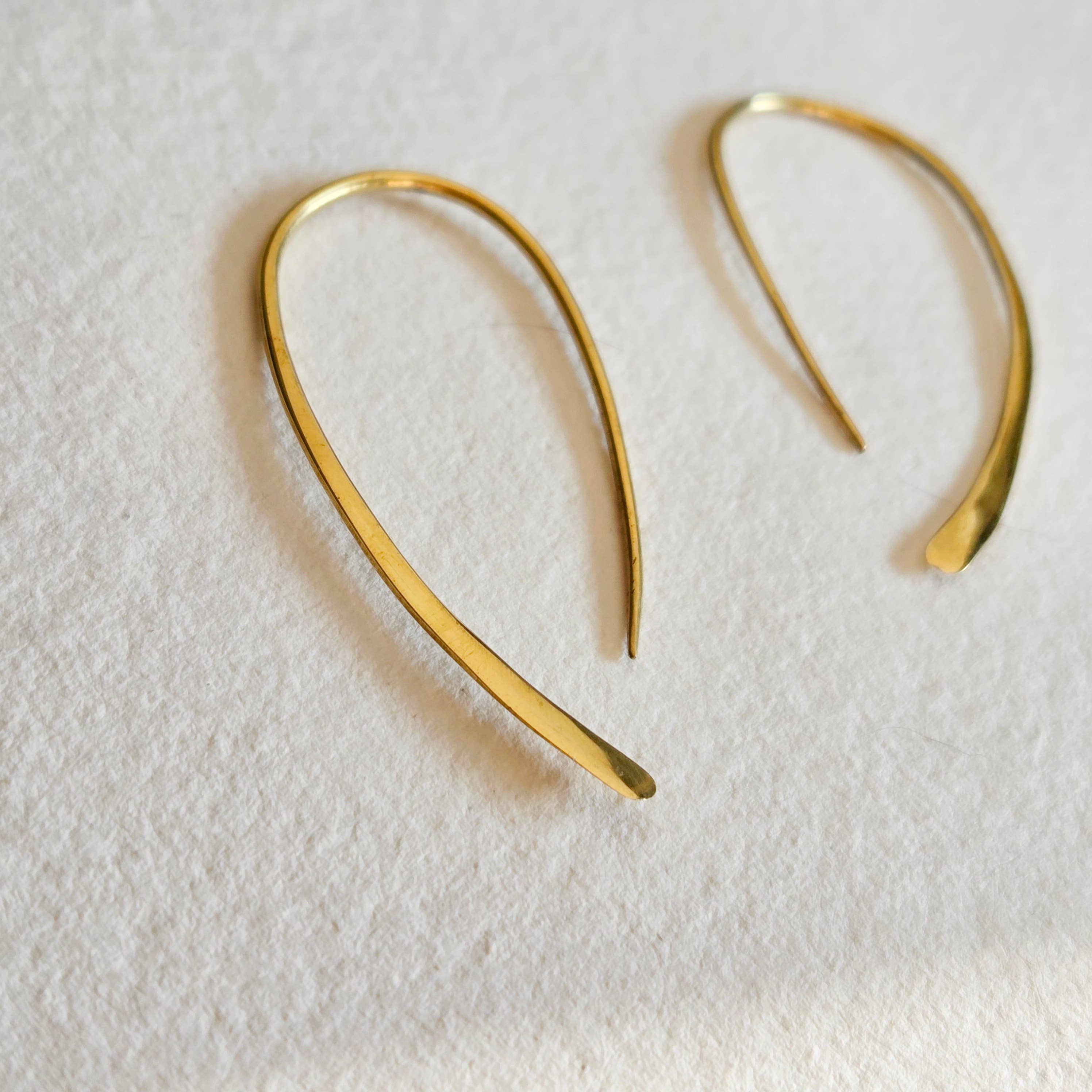 Bisjoux Brass Hoop Wire Arc Hoop Earrings