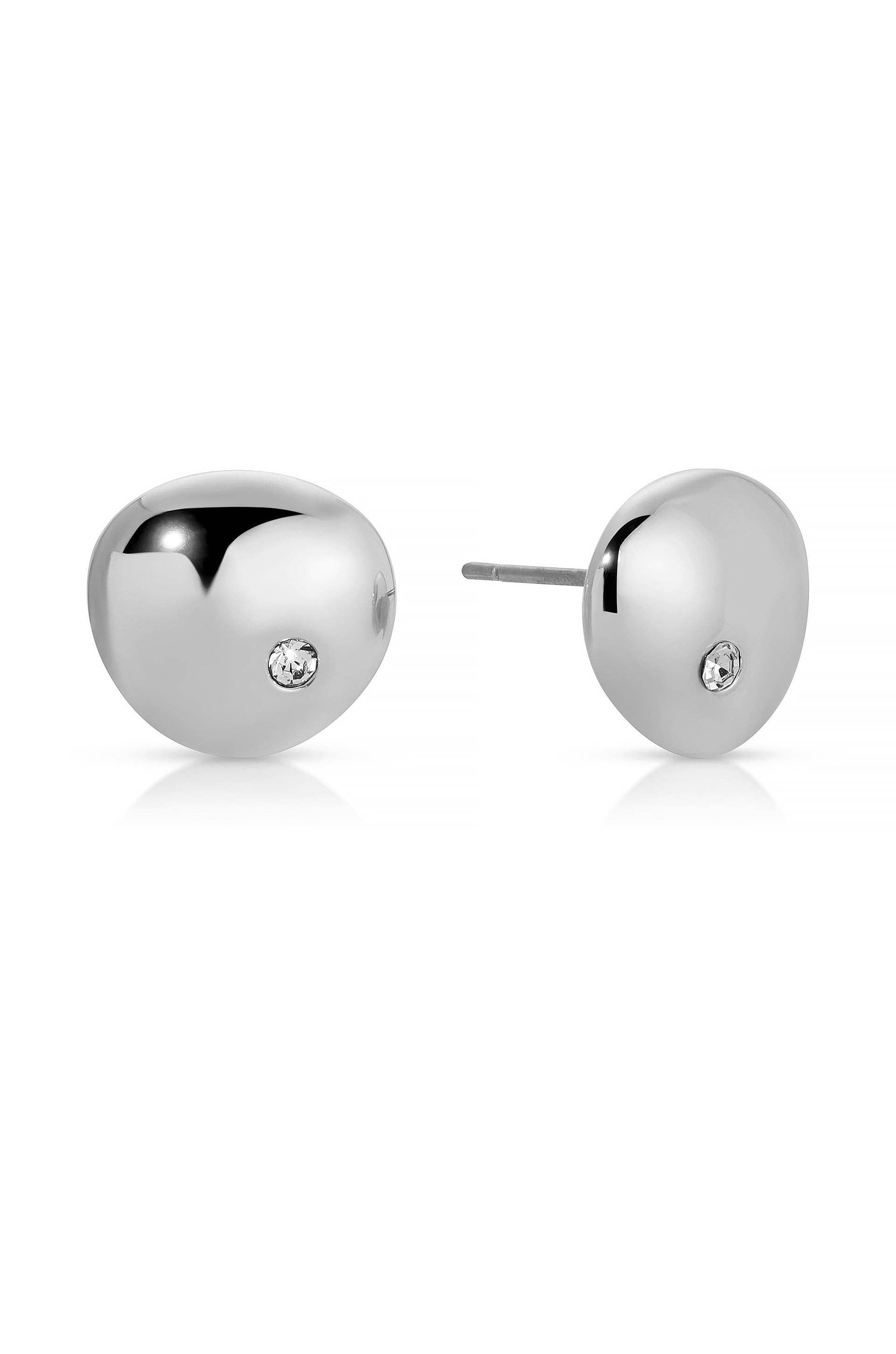 Ettika Polished Pebble Crystal Stud Earrings