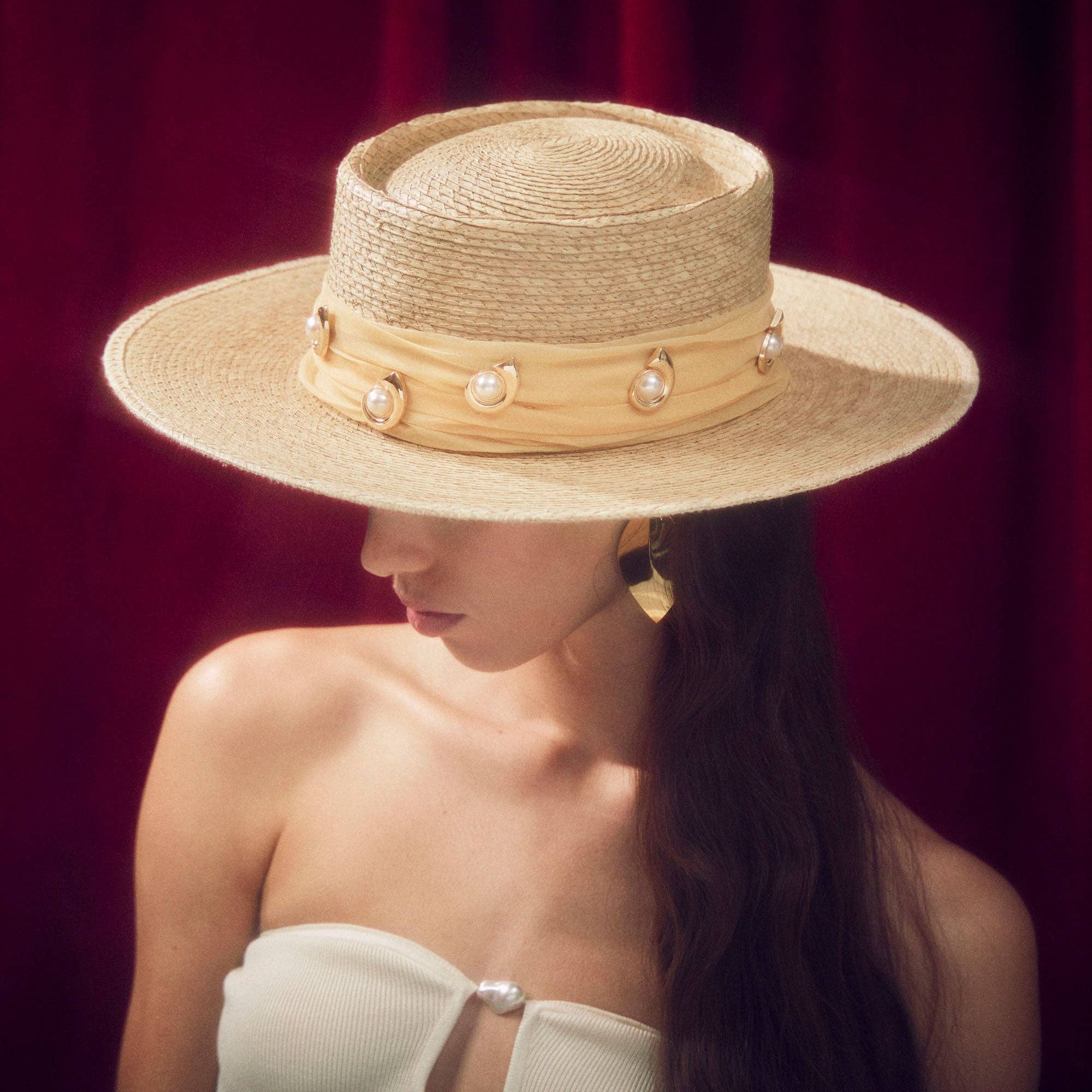 Lele Sadoughi Michelle Deco Swirl Straw Hat